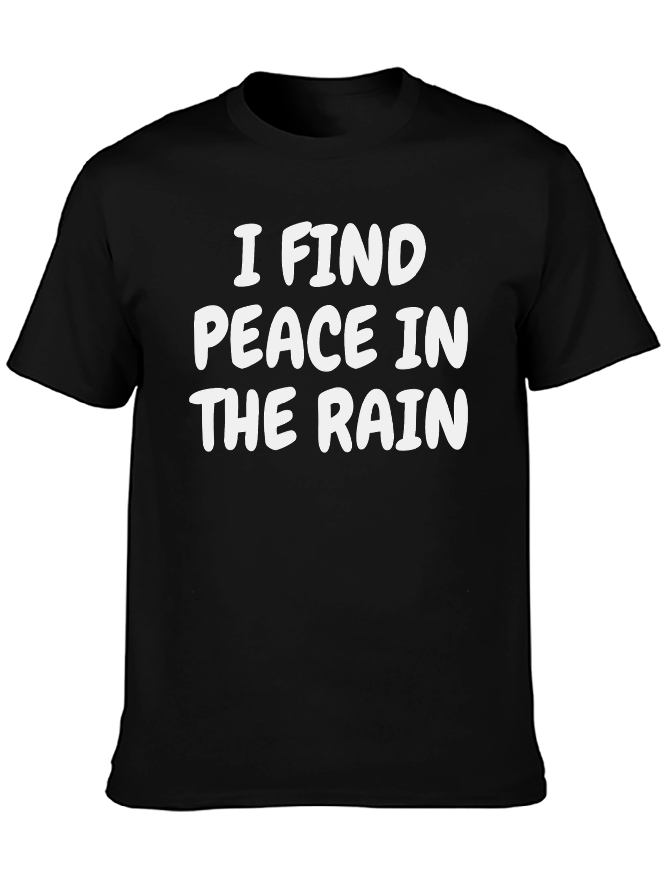 Peace in The Rain Black Cotton T-Shirt