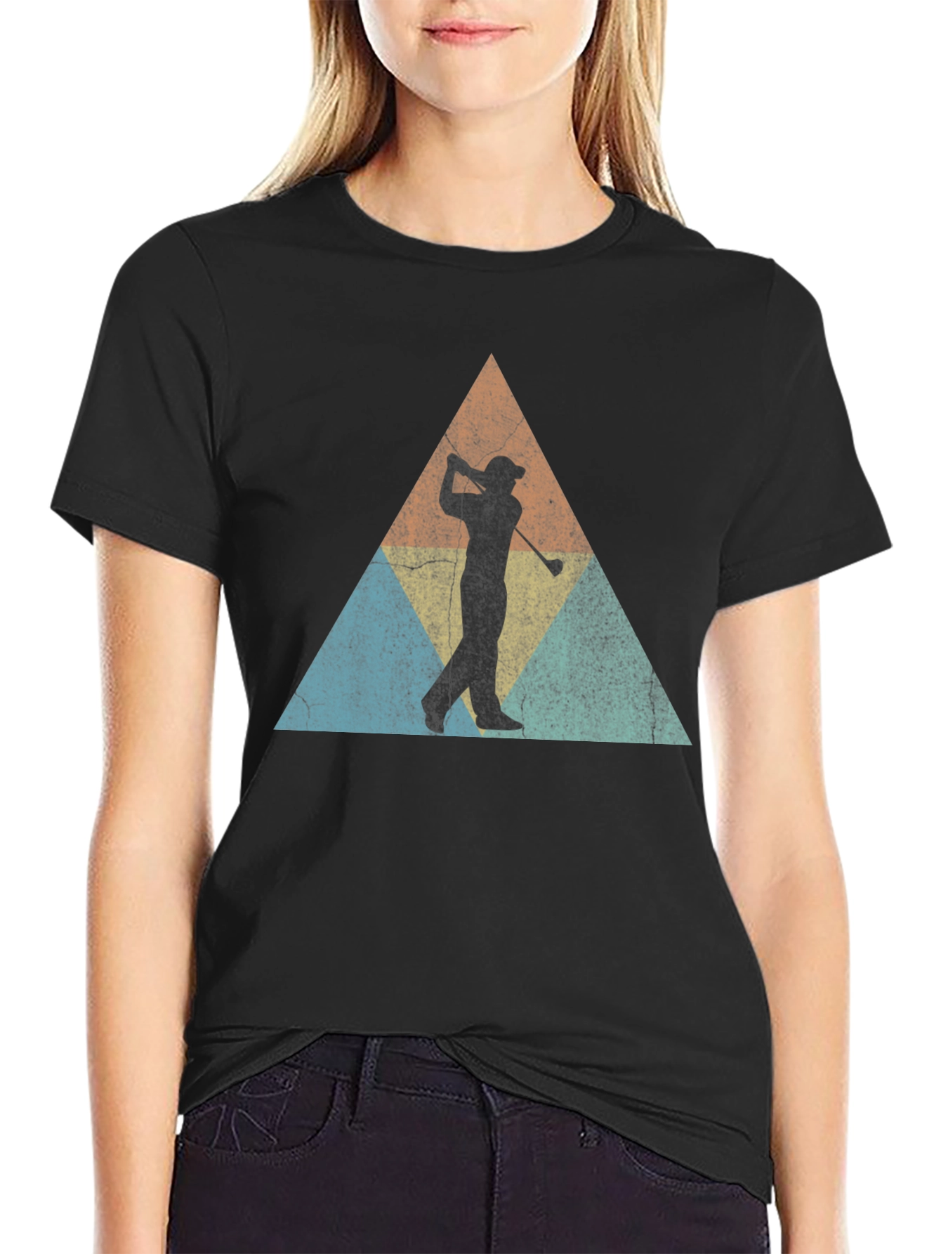 Retro Golfer Triangle Tee