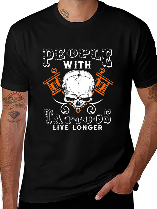 Tattoo Lovers Skull Graphic T-Shirt