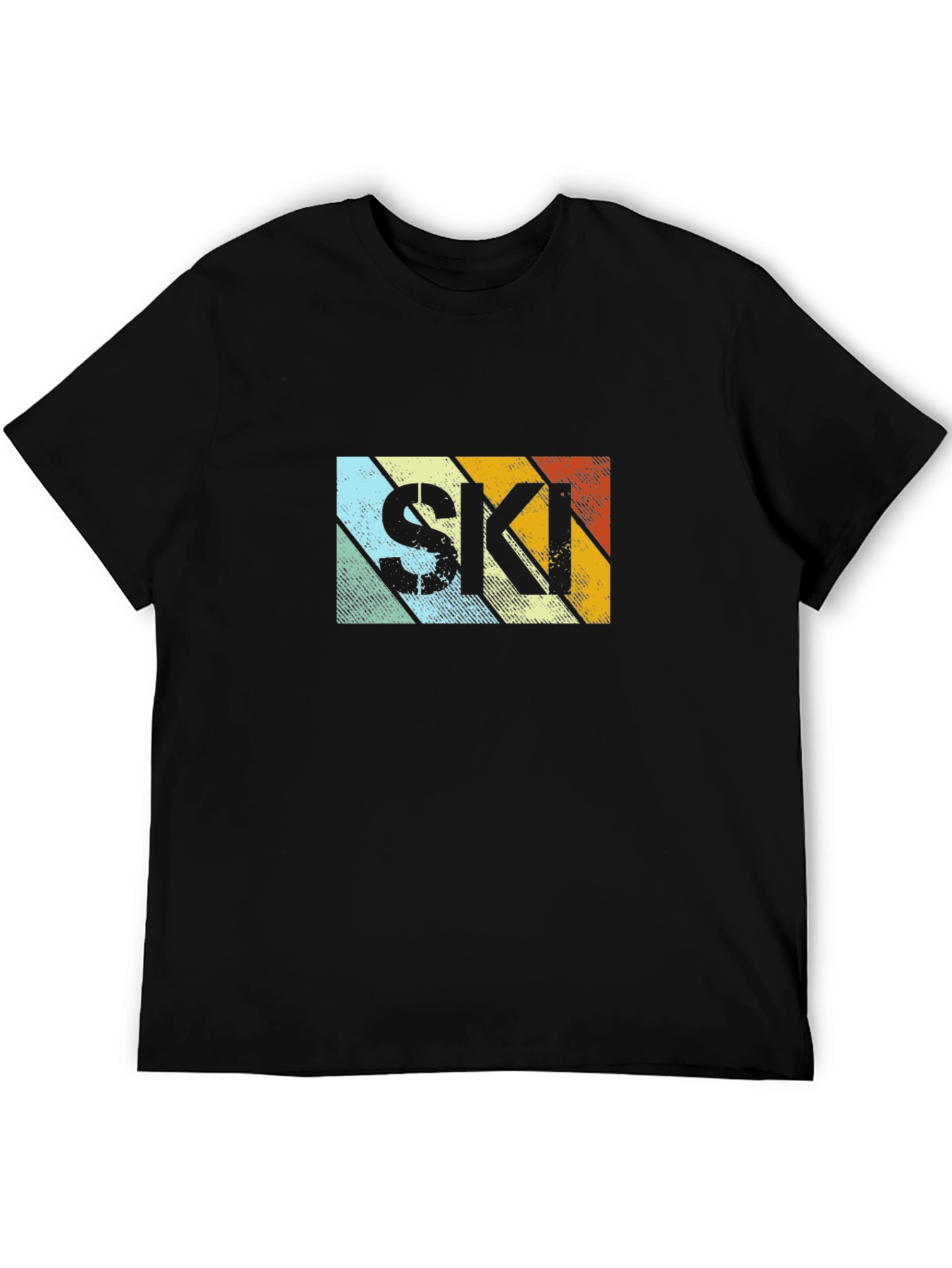 Retro Style SKI Graphic T-Shirt - Black