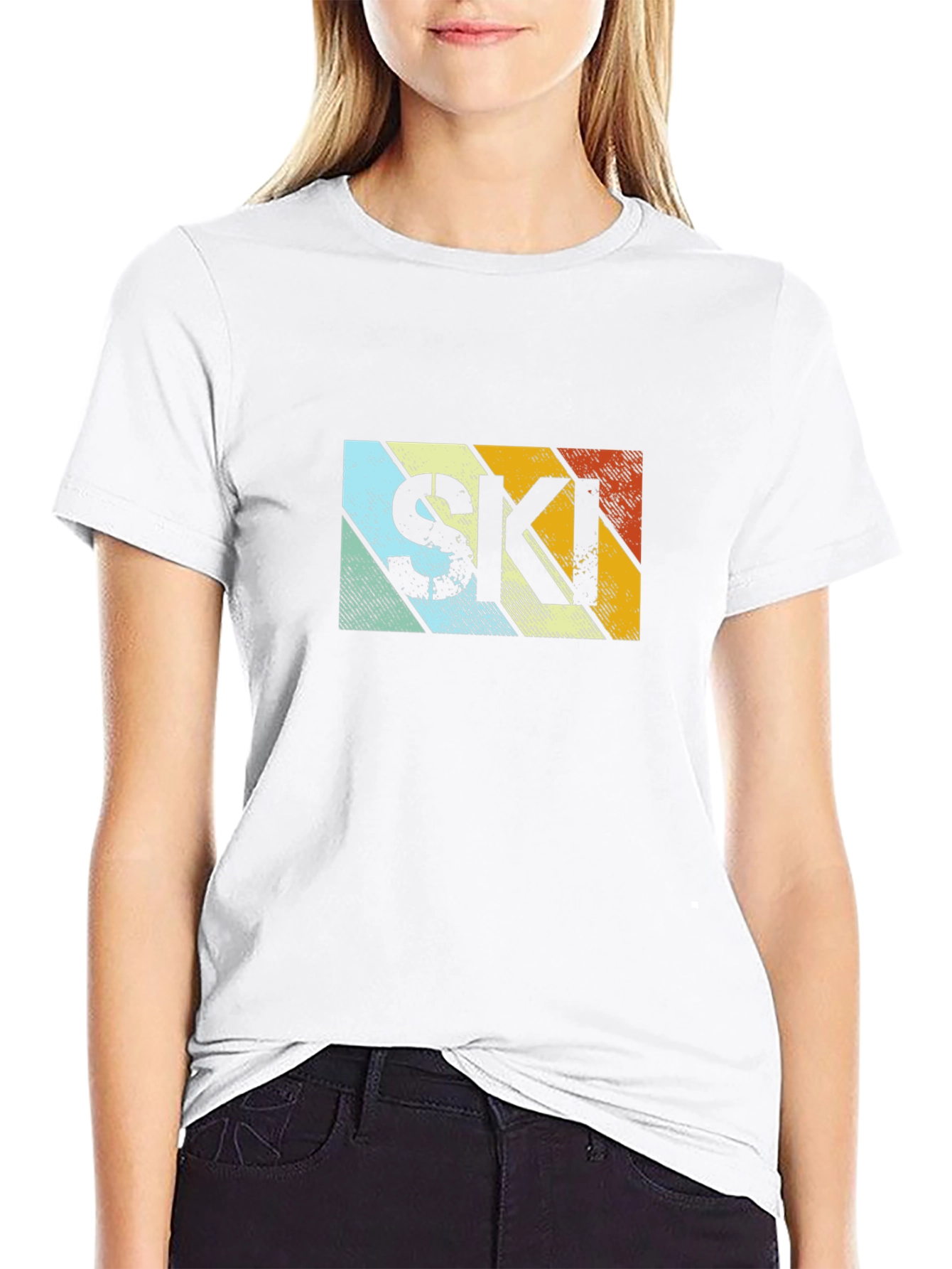 Retro Style SKI Graphic T-Shirt - Black