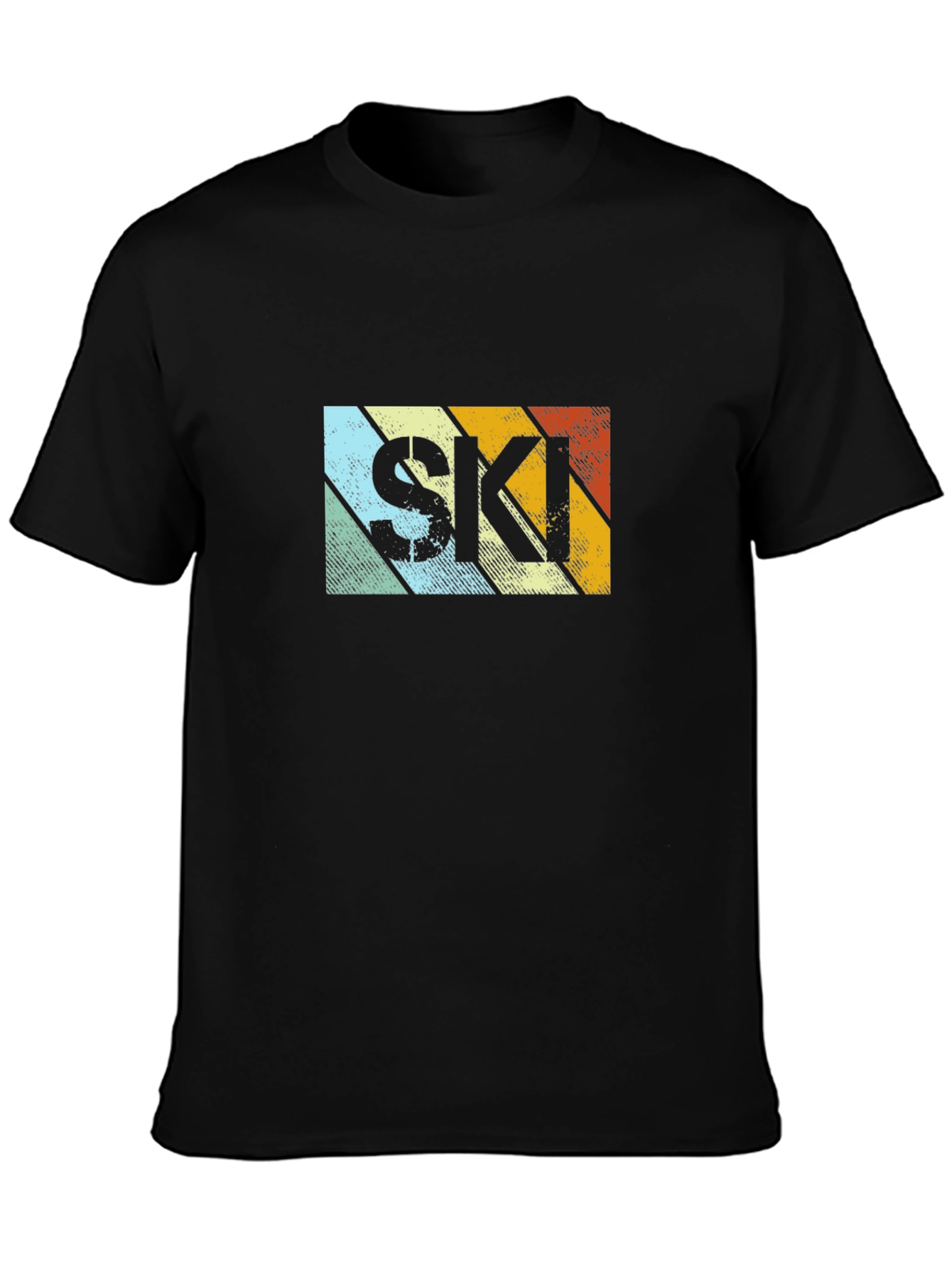 Retro Style SKI Graphic T-Shirt - Black