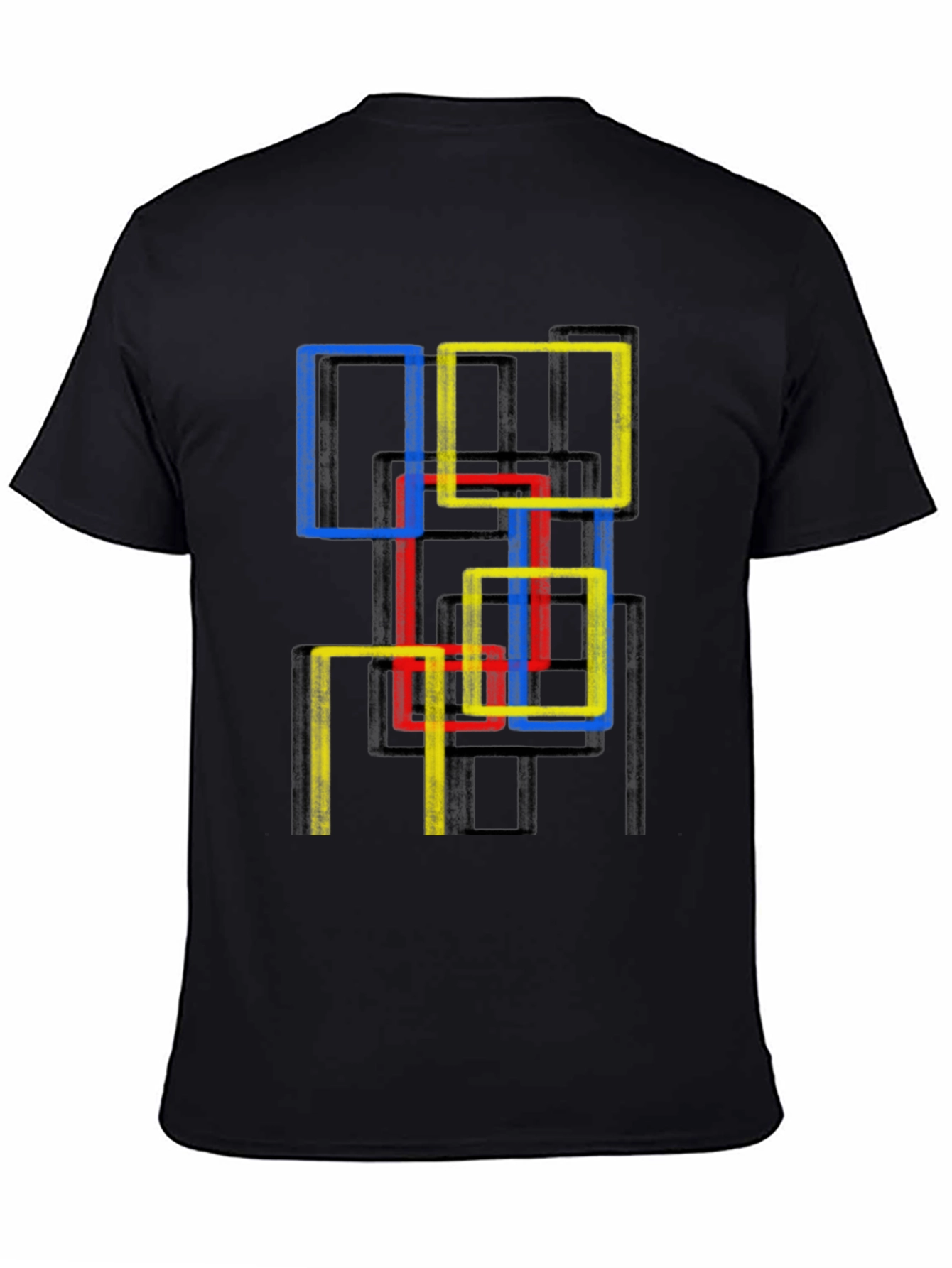 Abstract Geometric Squares Graphic Tee - Modern Art Shirt