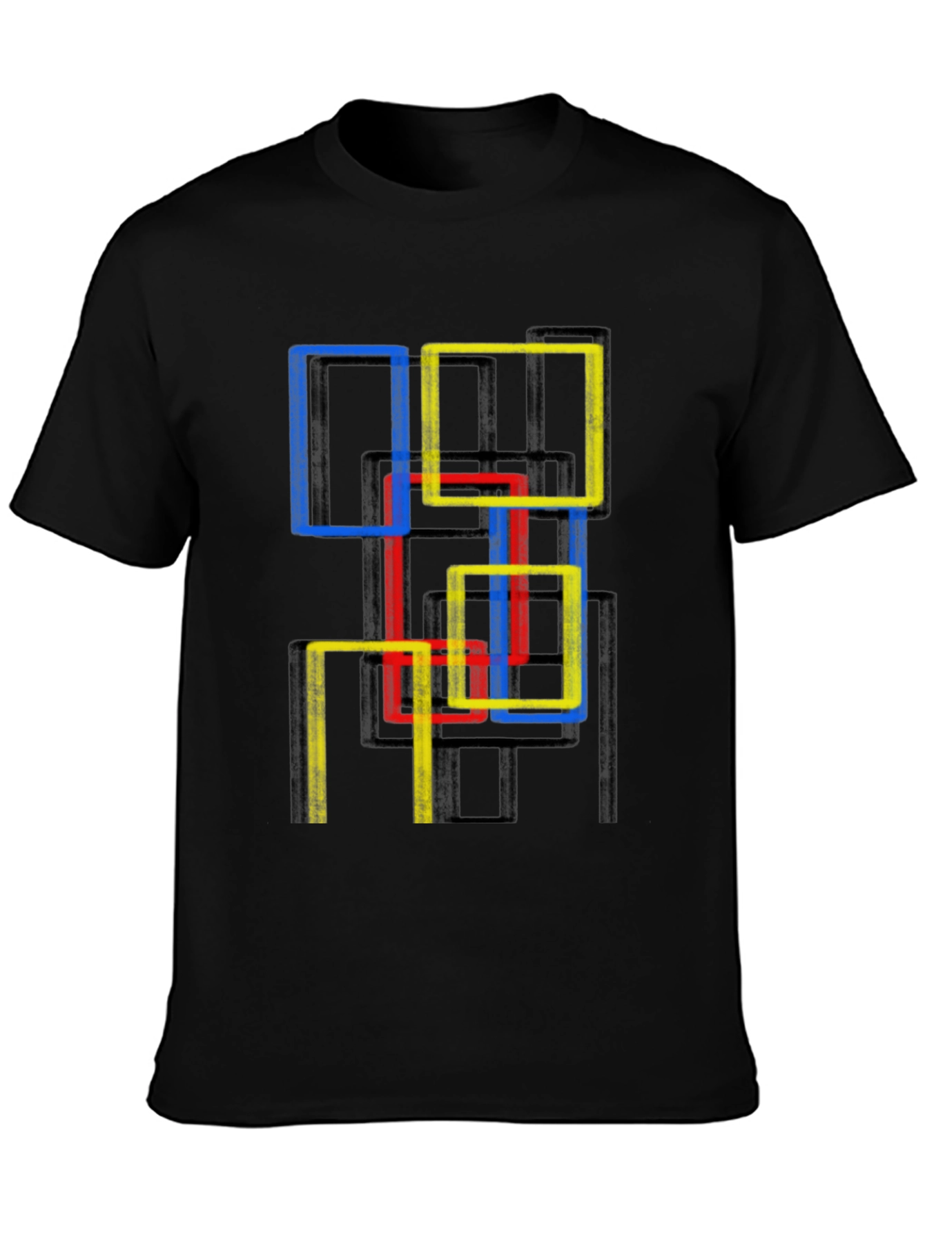Abstract Geometric Squares Graphic Tee - Modern Art Shirt