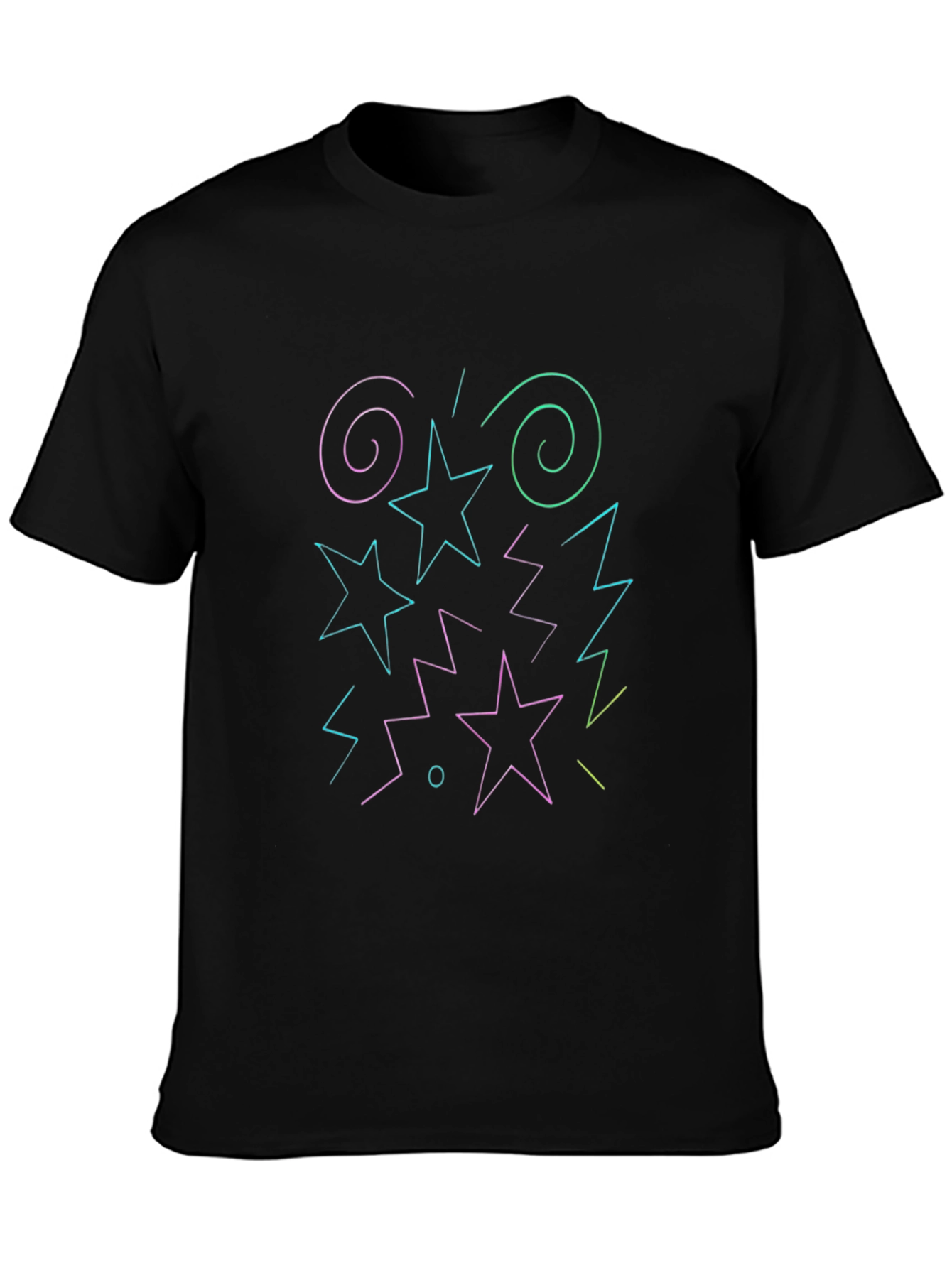 Neon Geometric Star T-Shirt - Unique Design