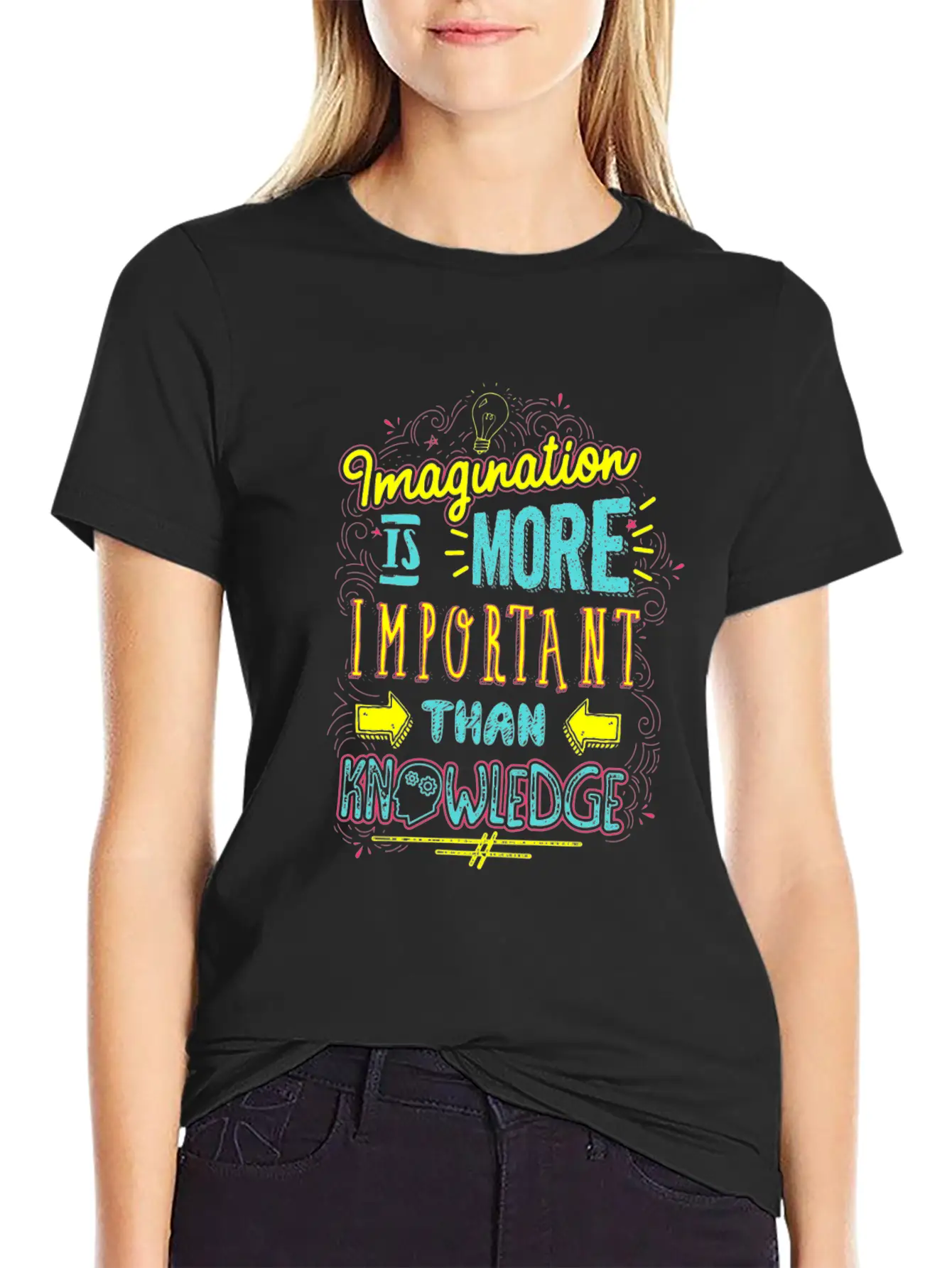 (Gift)Imagination Is More Important Than Knowledge Unisex Casual T-Shirt – Clean Design For Daily Comfort