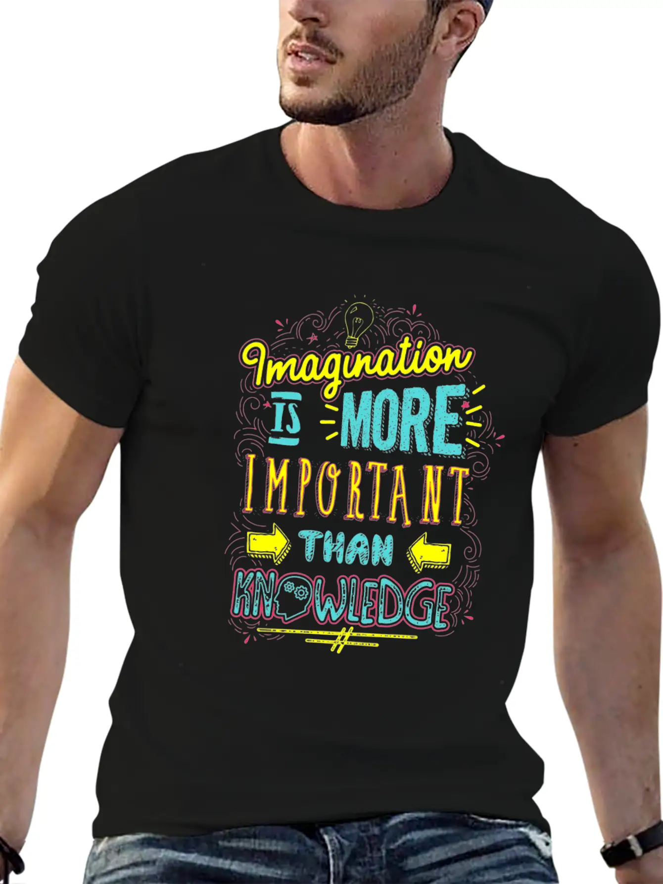 (Gift)Imagination Is More Important Than Knowledge Unisex Casual T-Shirt – Clean Design For Daily Comfort