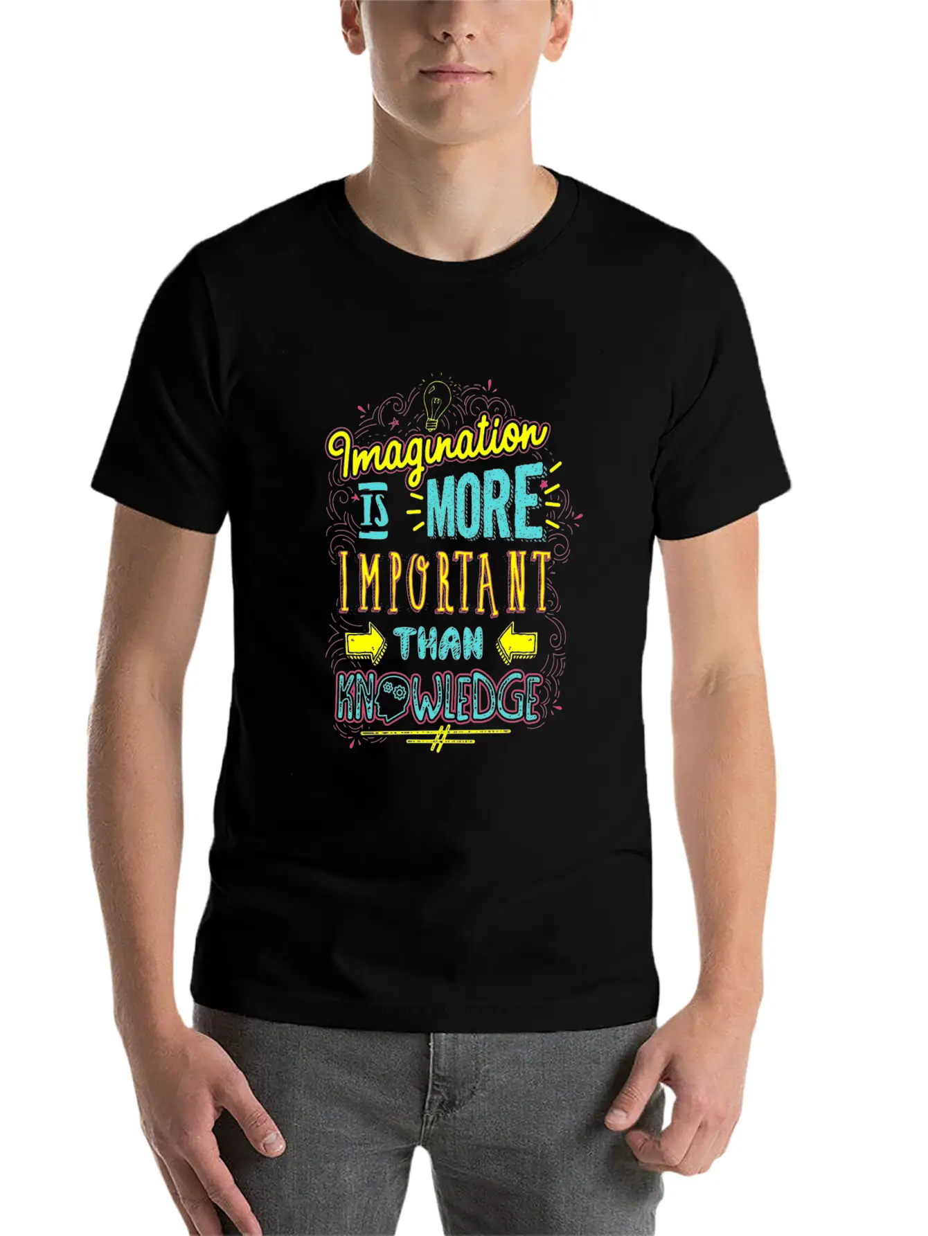 (Gift)Imagination Is More Important Than Knowledge Unisex Casual T-Shirt – Clean Design For Daily Comfort