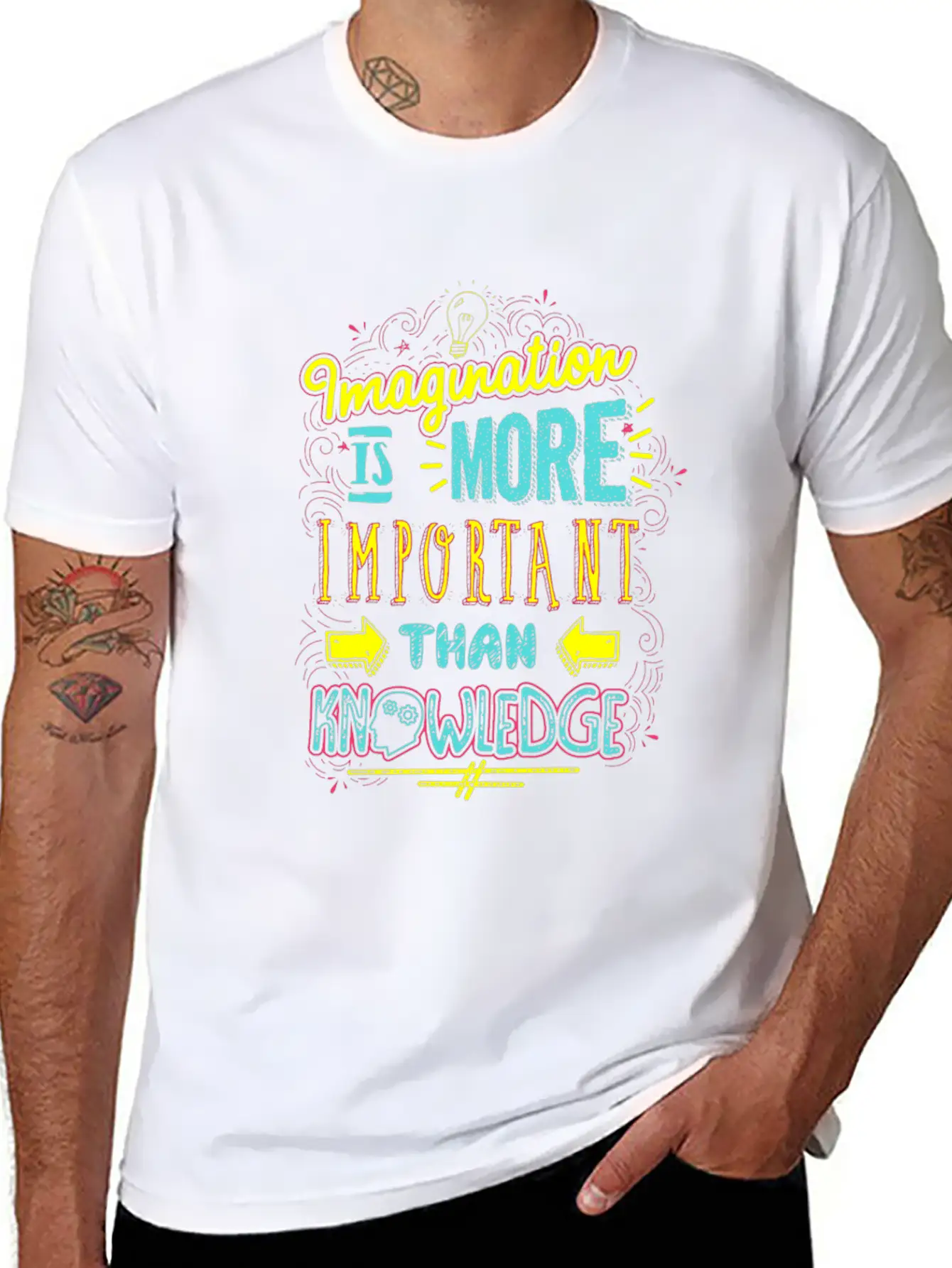 (Gift)Imagination Is More Important Than Knowledge Unisex Casual T-Shirt – Clean Design For Daily Comfort
