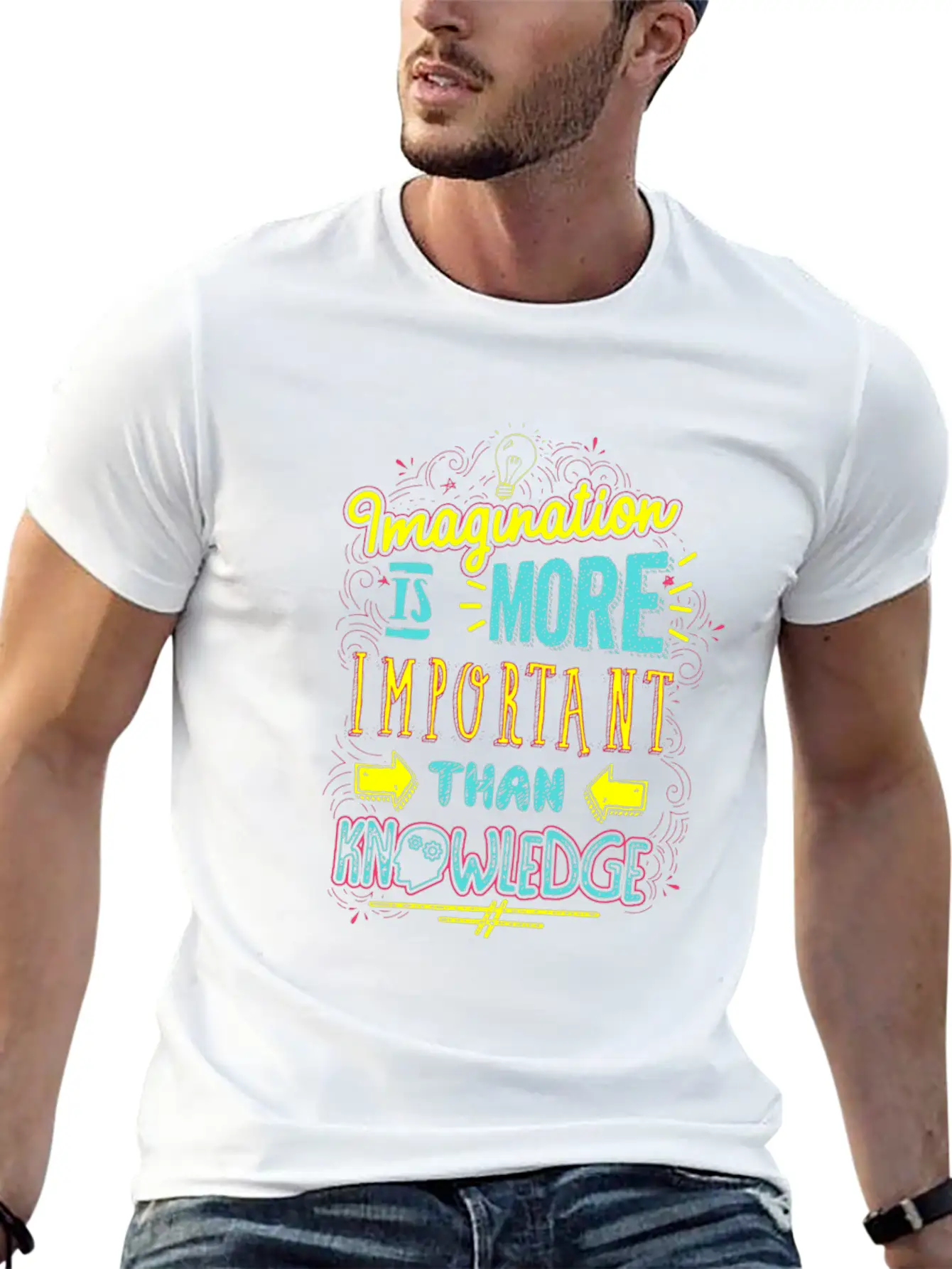 (Gift)Imagination Is More Important Than Knowledge Unisex Casual T-Shirt – Clean Design For Daily Comfort