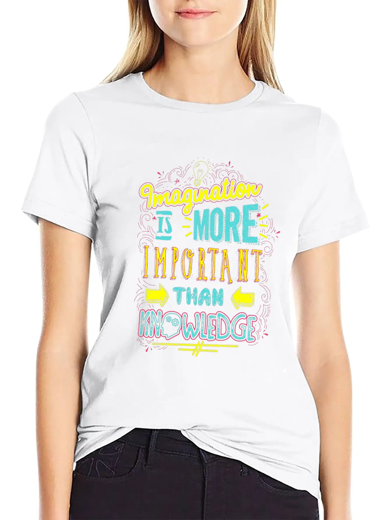 (Gift)Imagination Is More Important Than Knowledge Unisex Casual T-Shirt – Clean Design For Daily Comfort