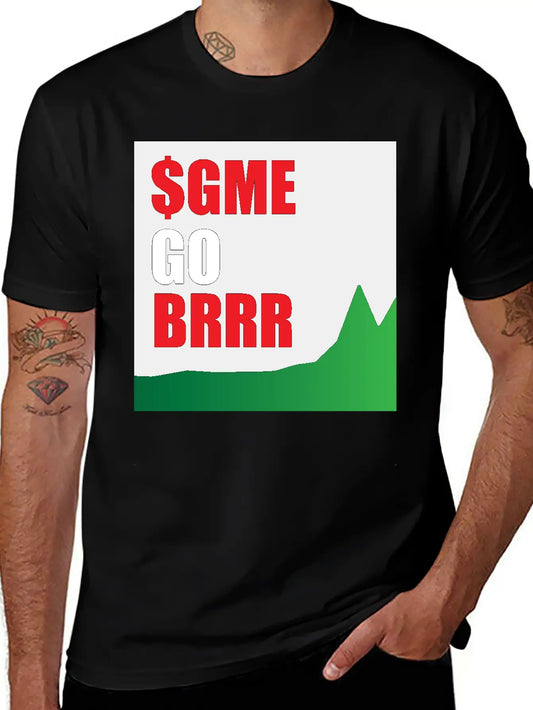 $GME Go BRR Charcoal Basic Graphic T-Shirt – Daily Comfort In Soft Cotton