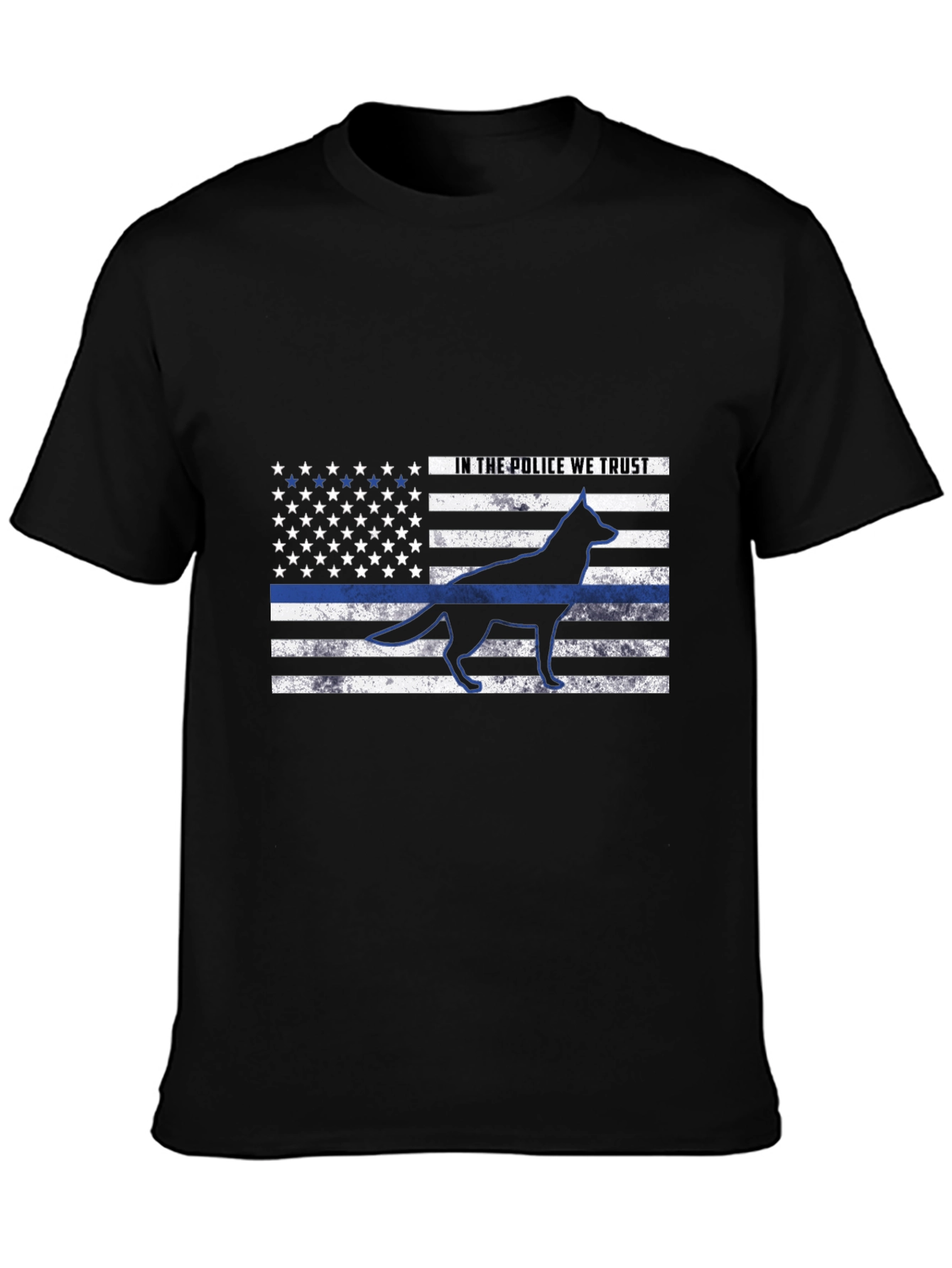 Police K9 Thin Blue Line Flag T-Shirt