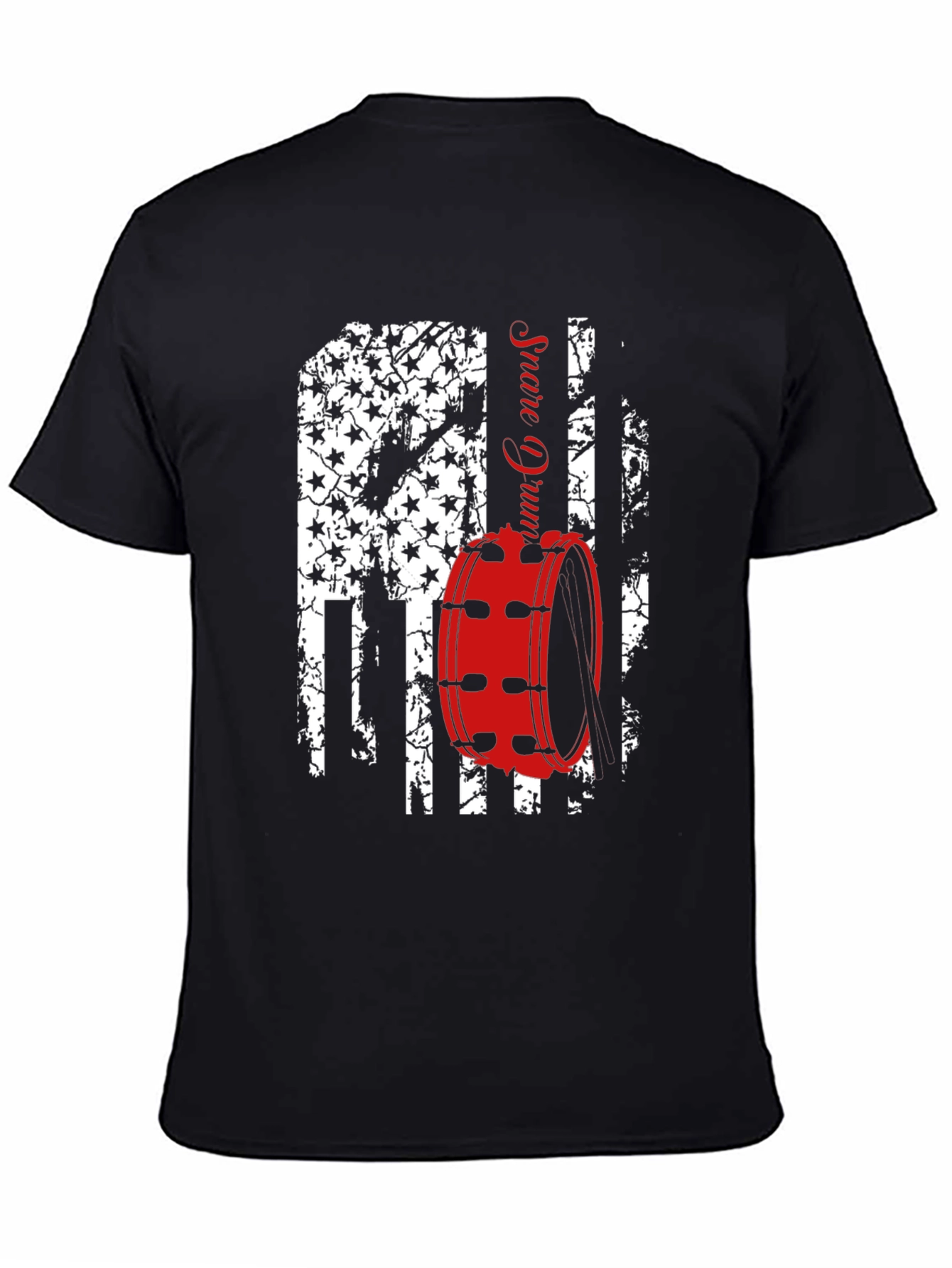 Patriotic Drummer T-Shirt - USA Flag Snare Drum Design