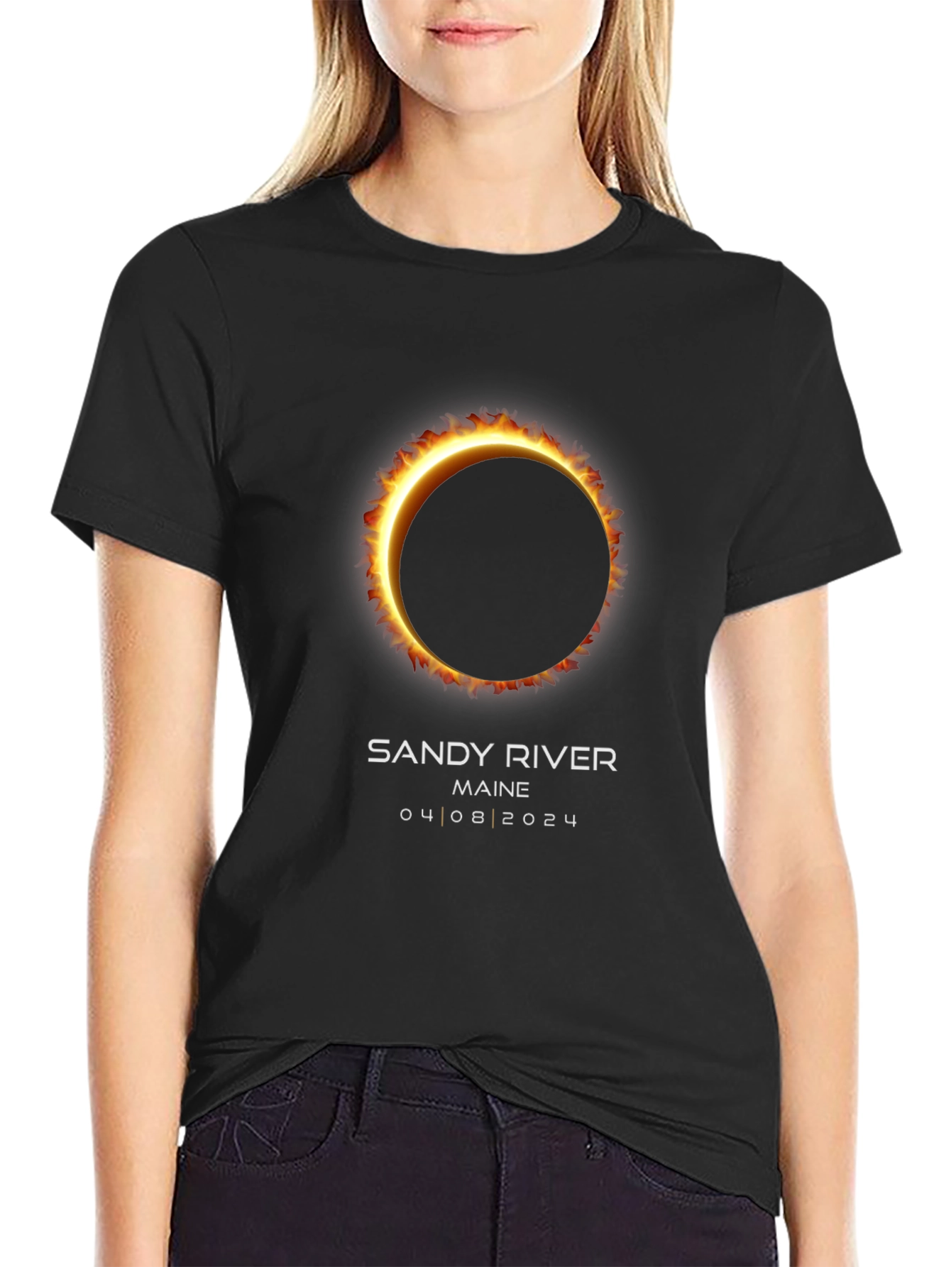 Sandy River Maine Eclipse 2024 T-Shirt