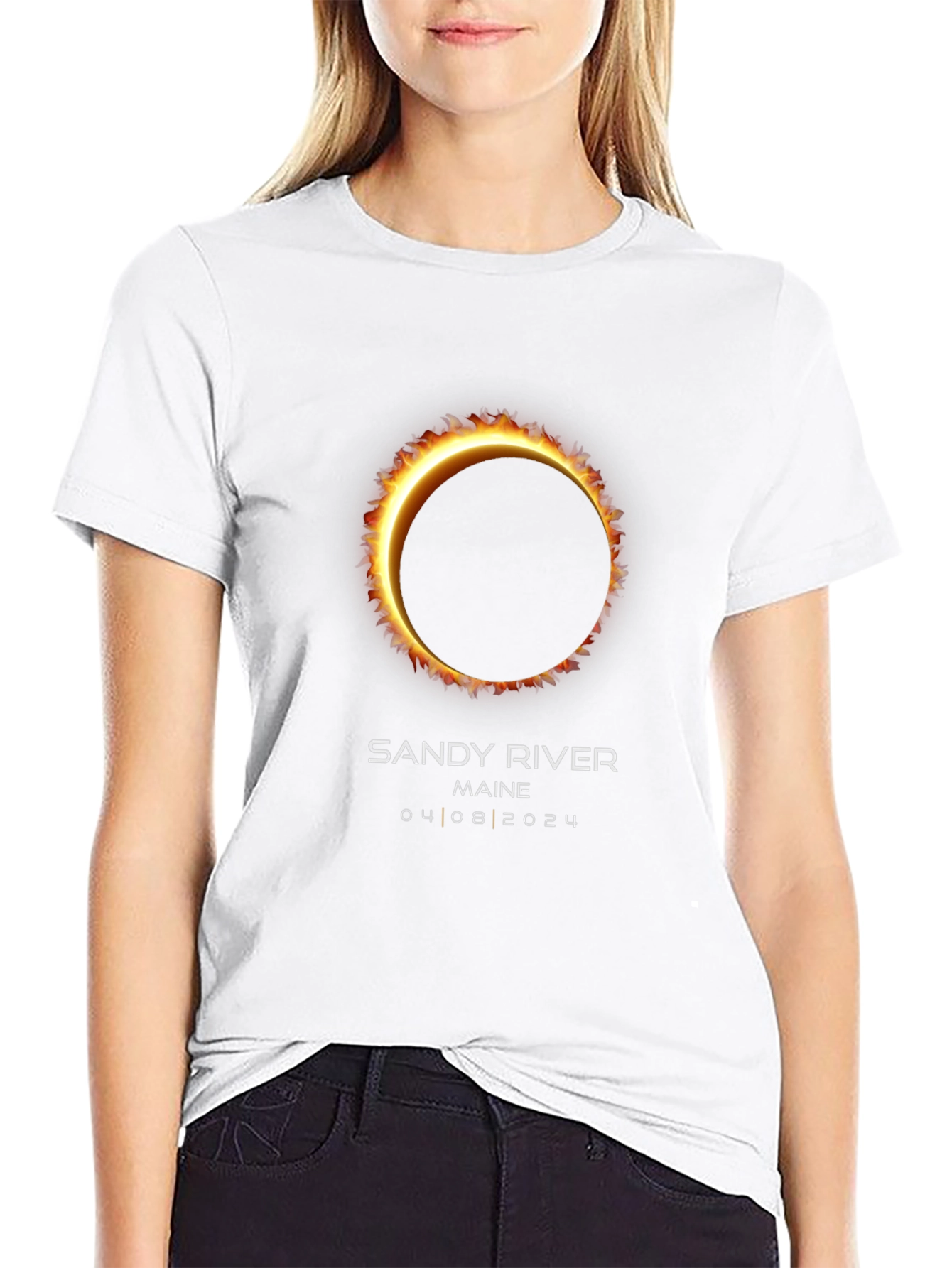 Sandy River Maine Eclipse 2024 T-Shirt