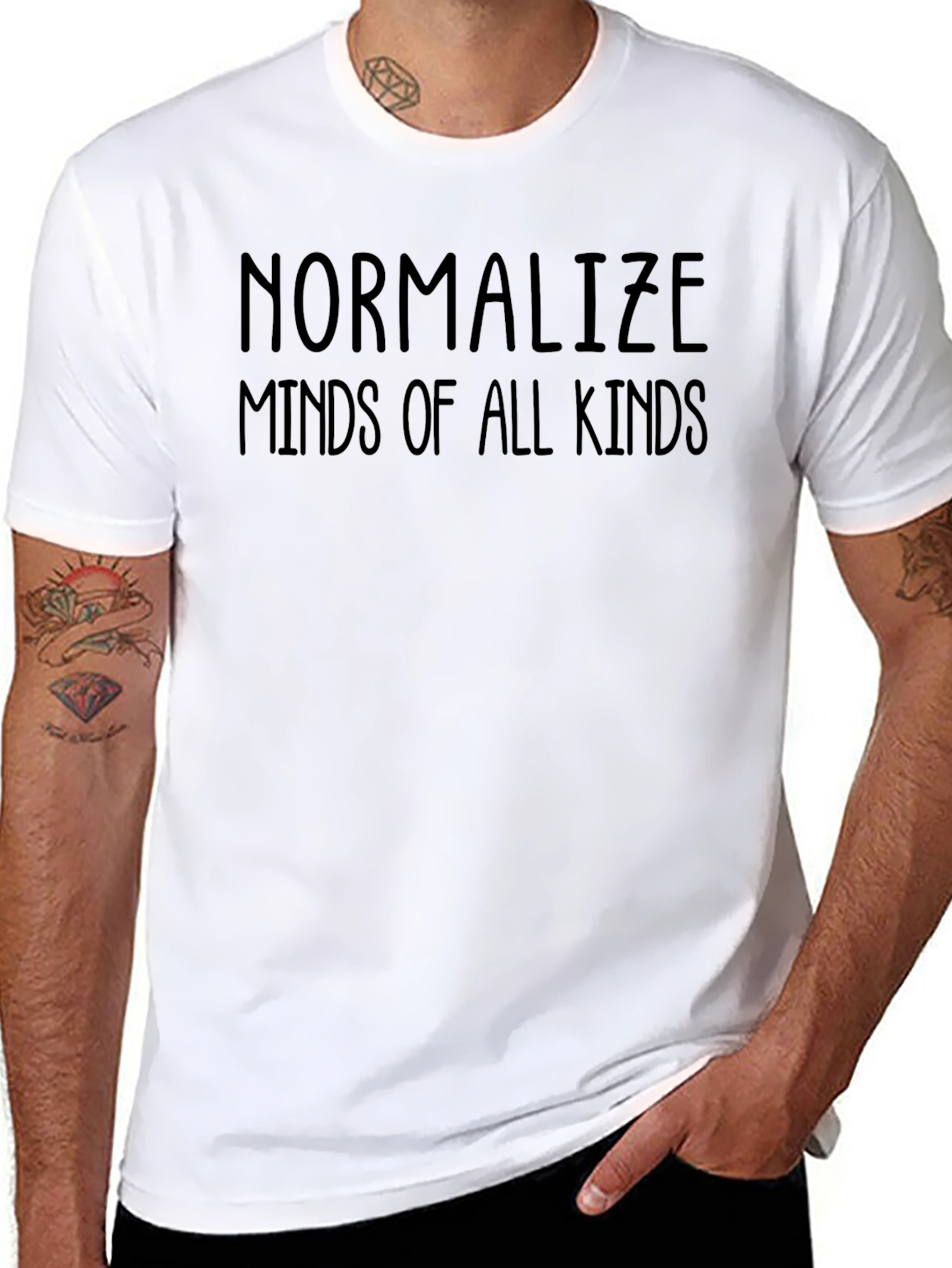 Normalize Minds T-Shirt Black Casual Tee