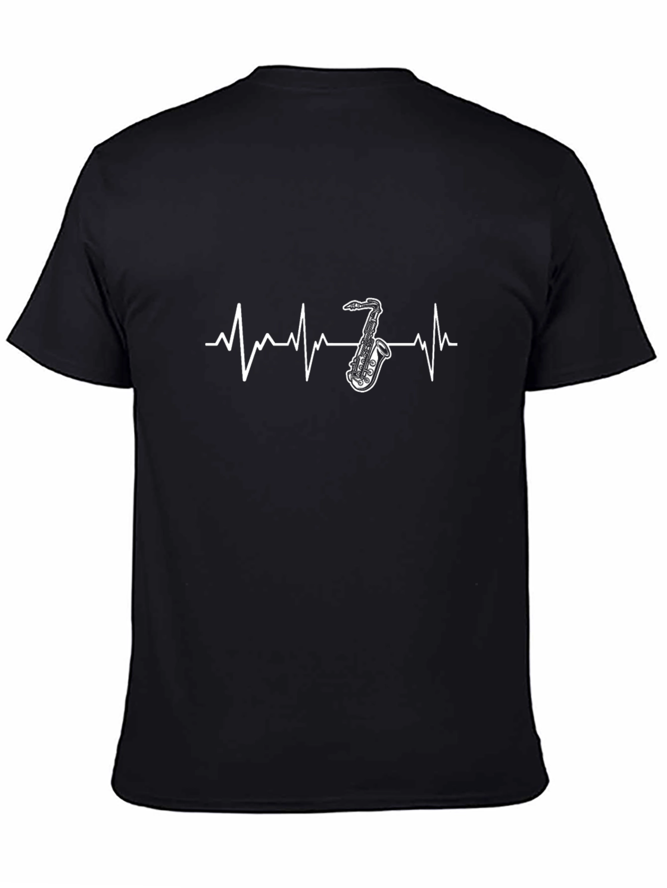 Saxophone Heartbeat Graphic Tee - Music Lover Shirt