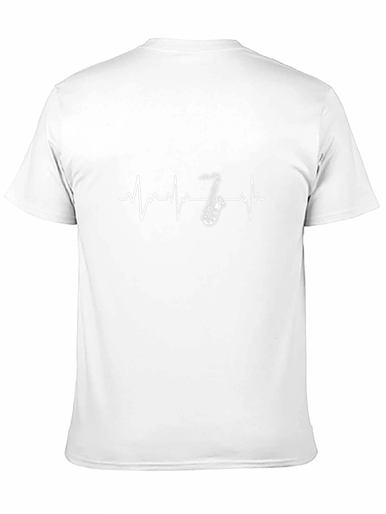 Saxophone Heartbeat Graphic Tee - Music Lover Shirt