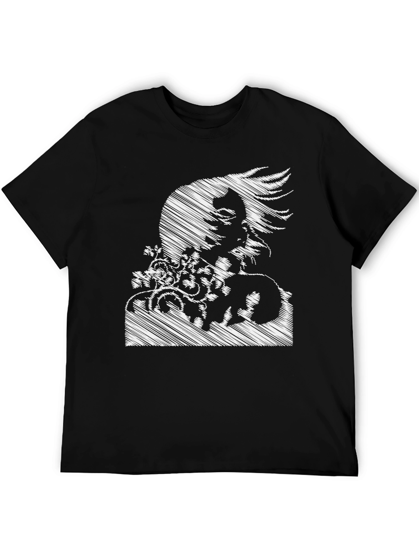 Sketch Art Medusa Graphic Tee - Black