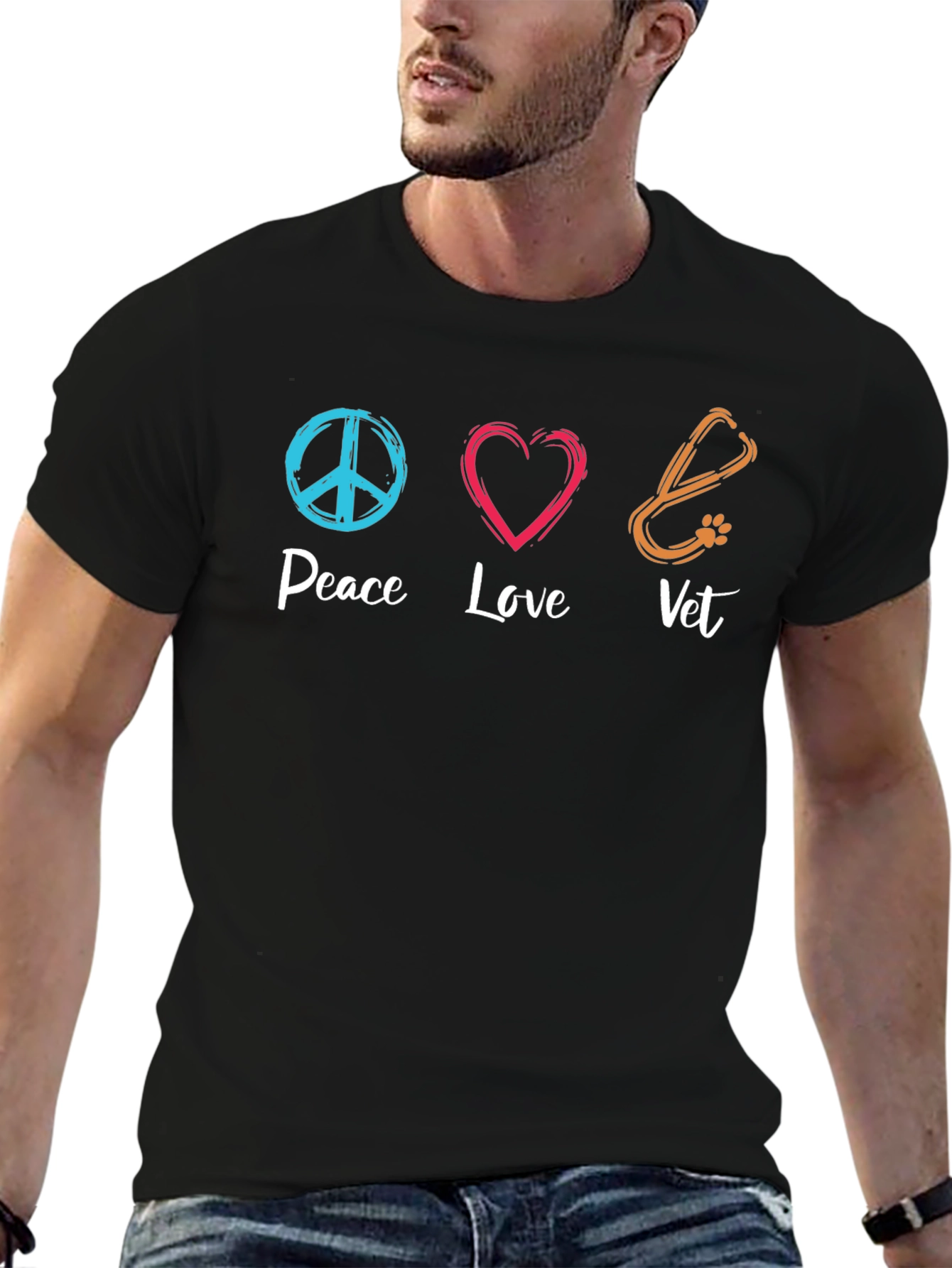 Peace Love Vet T-Shirt - Animal Doctor Tee