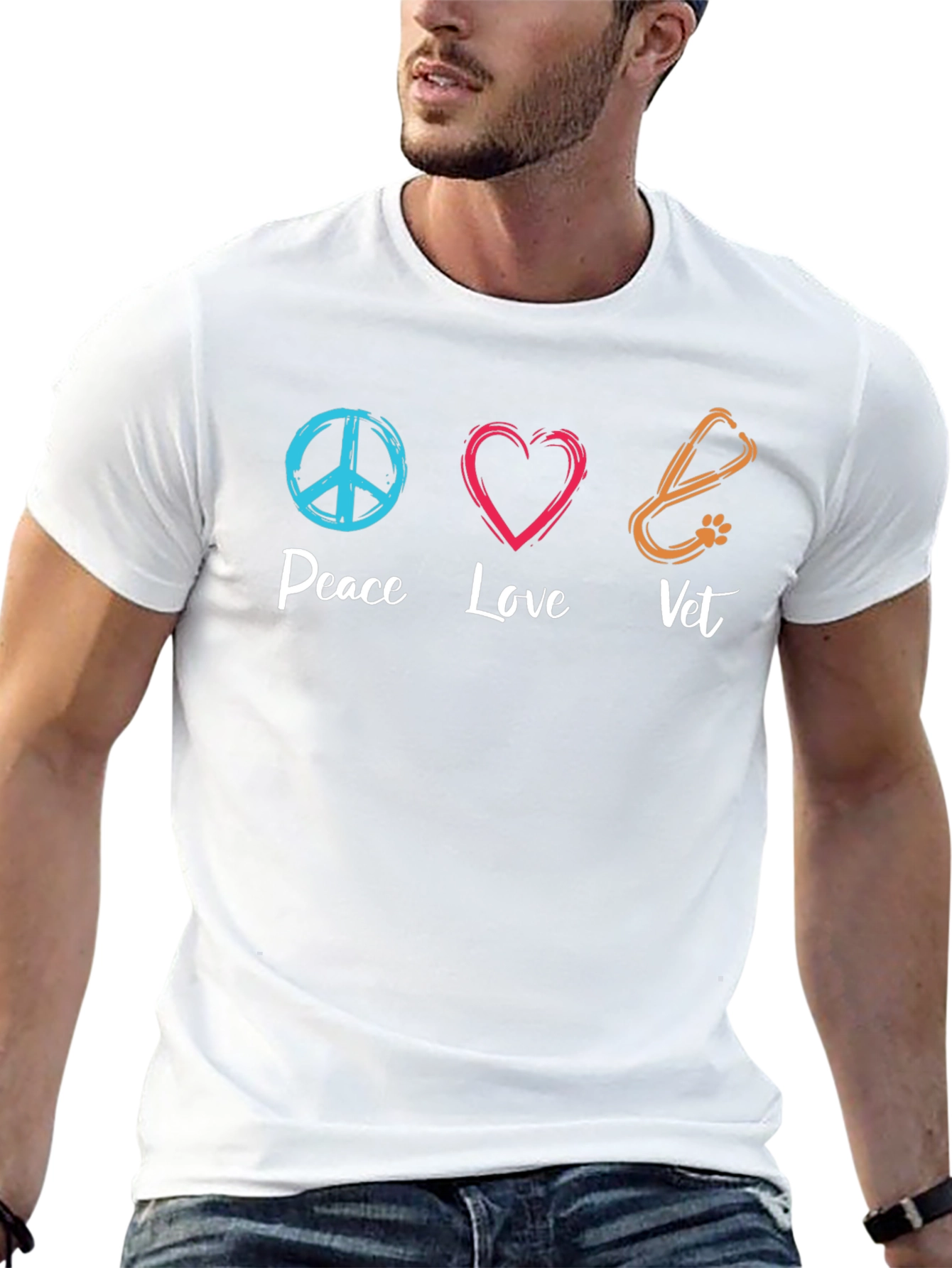 Peace Love Vet T-Shirt - Animal Doctor Tee