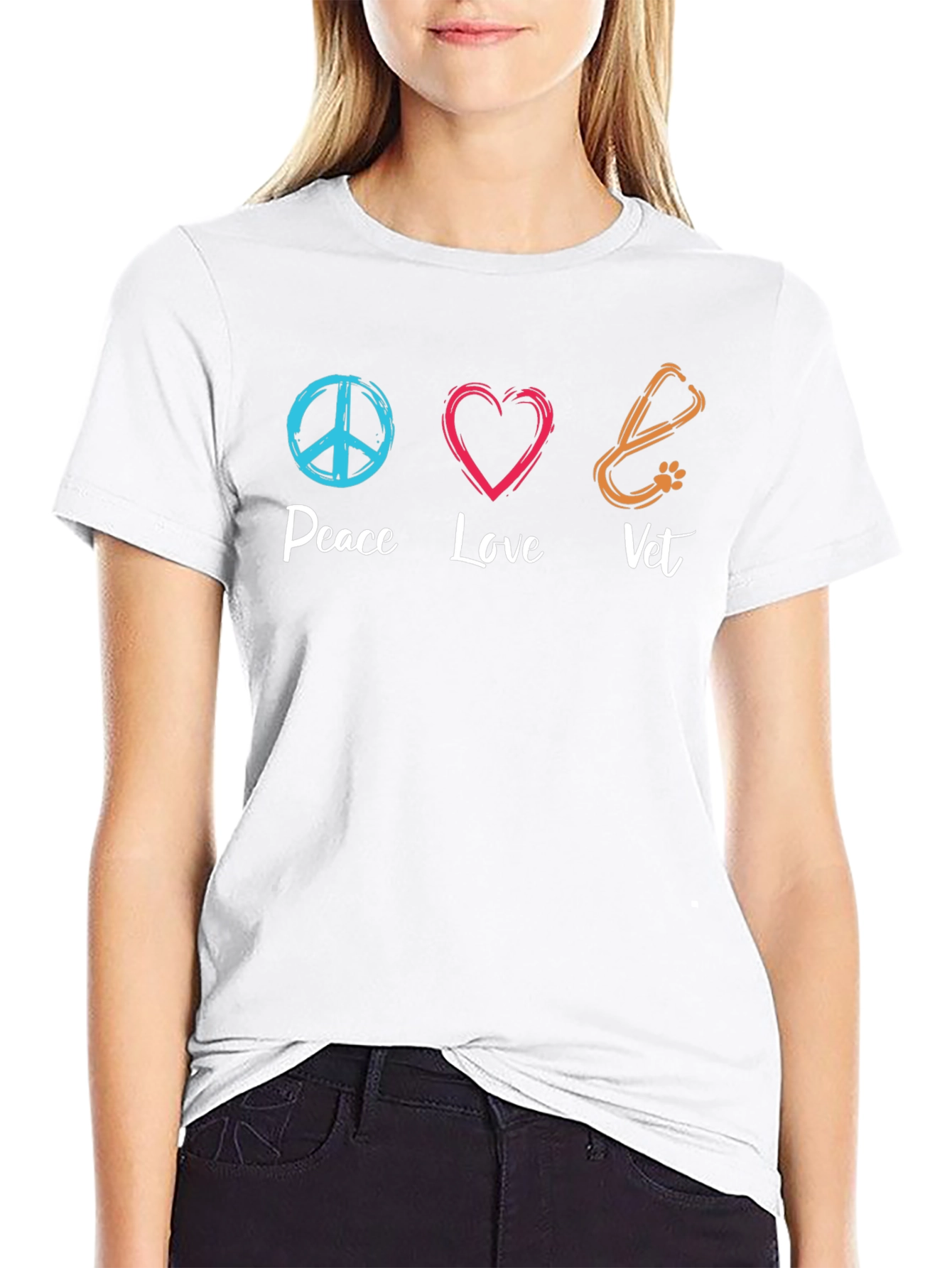 Peace Love Vet T-Shirt - Animal Doctor Tee