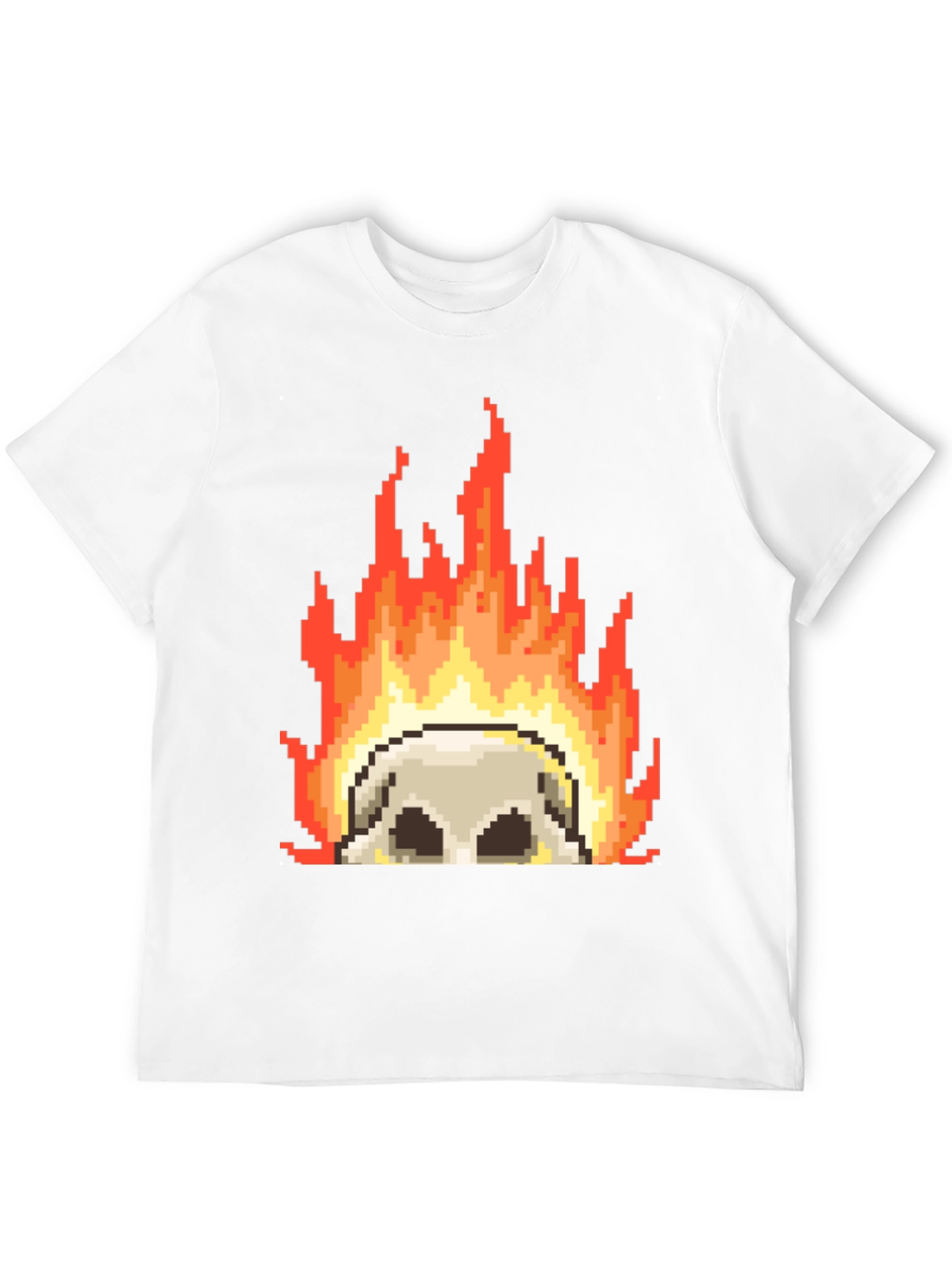 Pixel Art Skull Tee - Retro Gaming Style