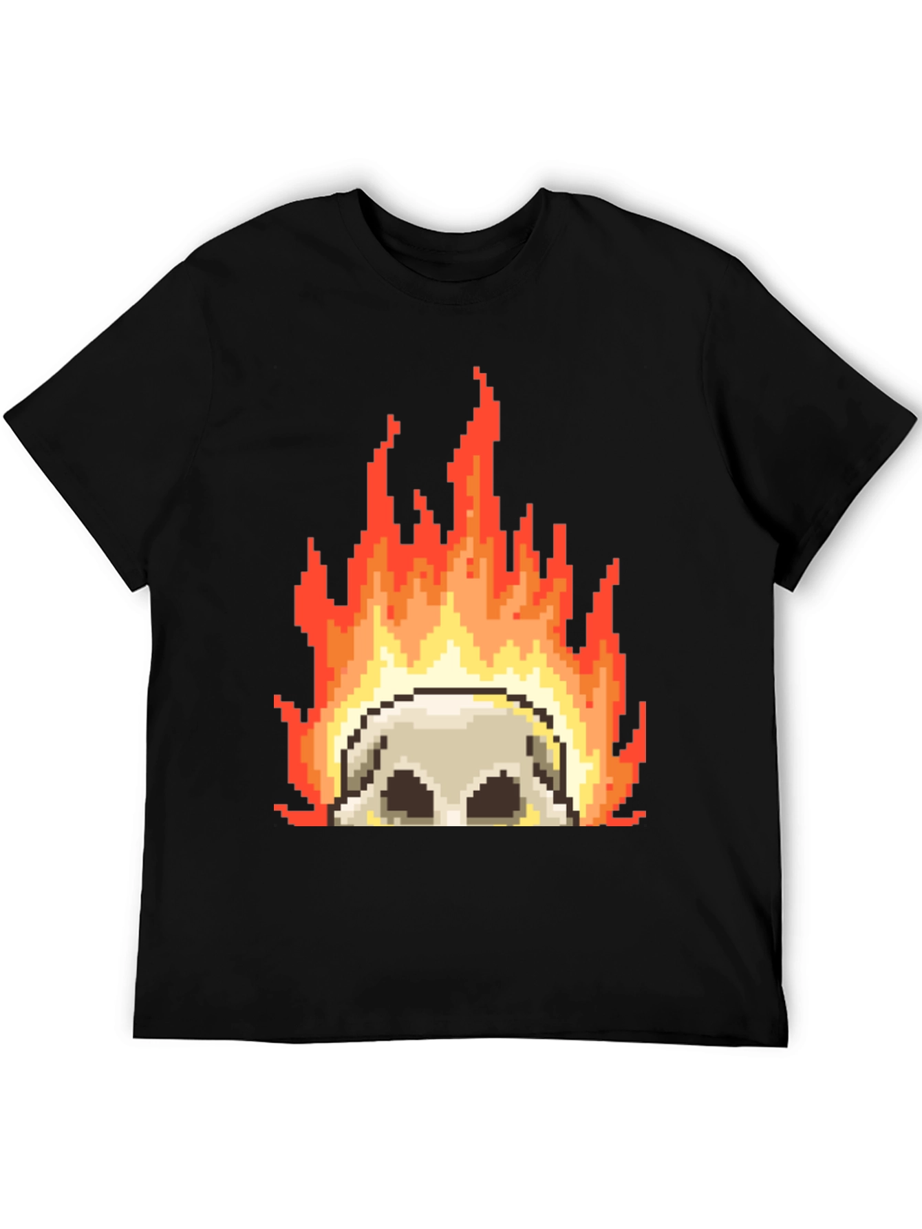 Pixel Art Skull Tee - Retro Gaming Style