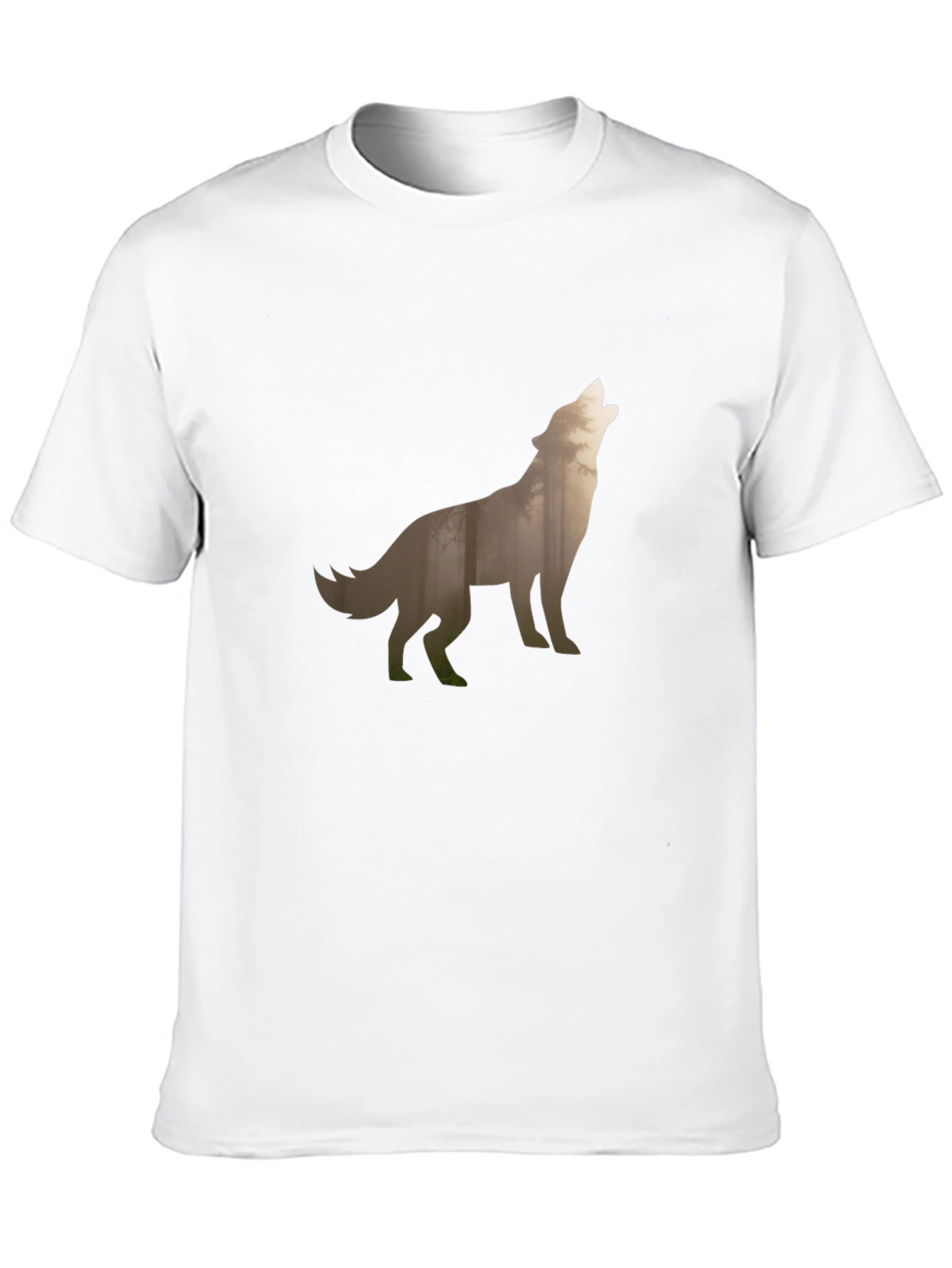 Wolf Silhouette Graphic Tee - Black Cotton T-Shirt
