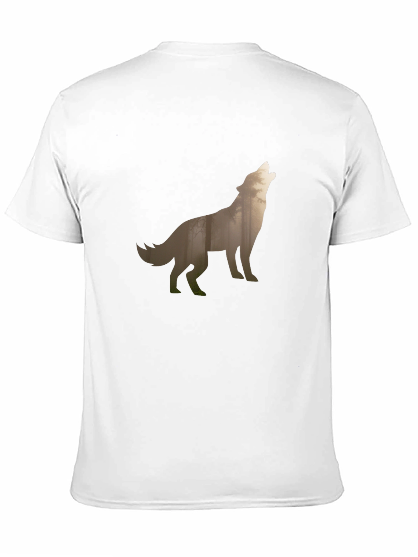 Wolf Silhouette Graphic Tee - Black Cotton T-Shirt