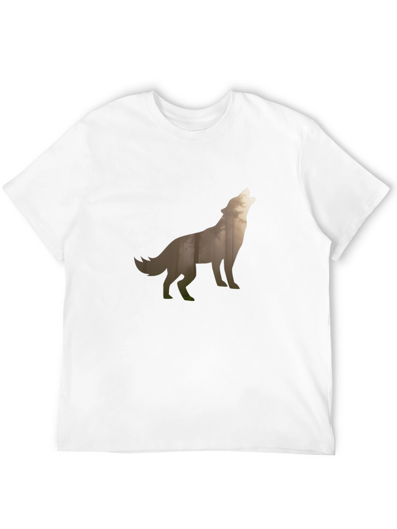 Wolf Silhouette Graphic Tee - Black Cotton T-Shirt
