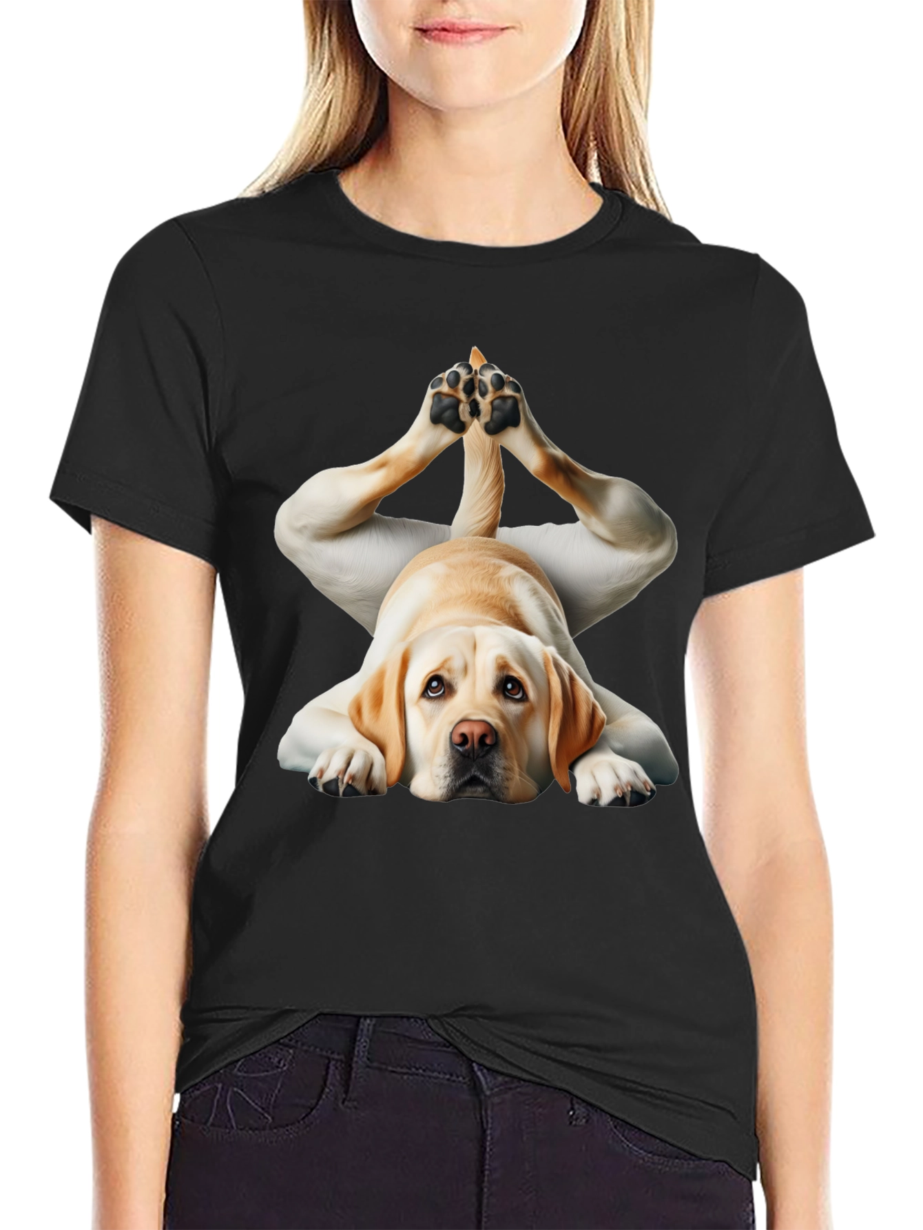 Yoga Dog Black T-Shirt