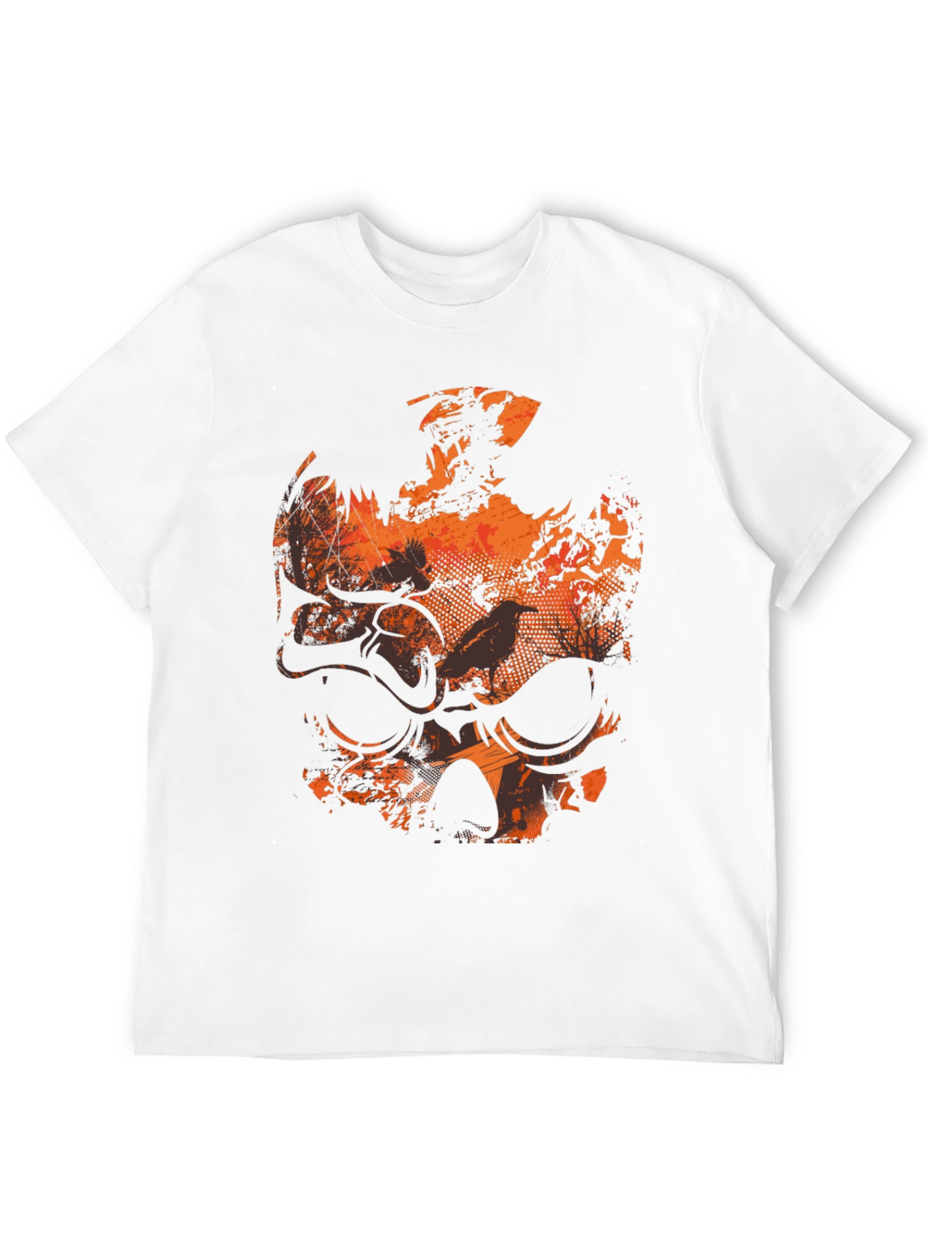 Skull & Crow Graphic Print Black T-Shirt