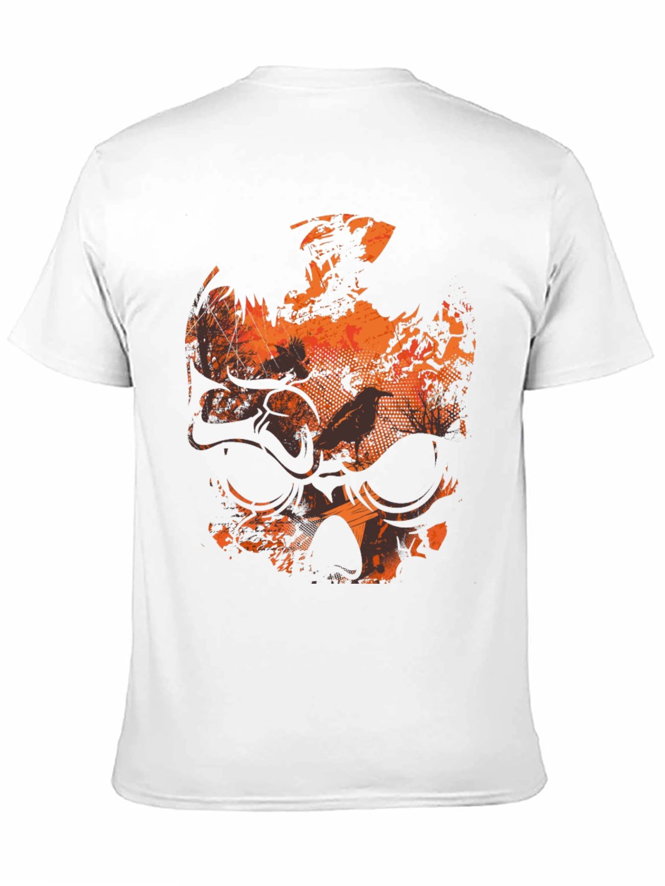 Skull & Crow Graphic Print Black T-Shirt