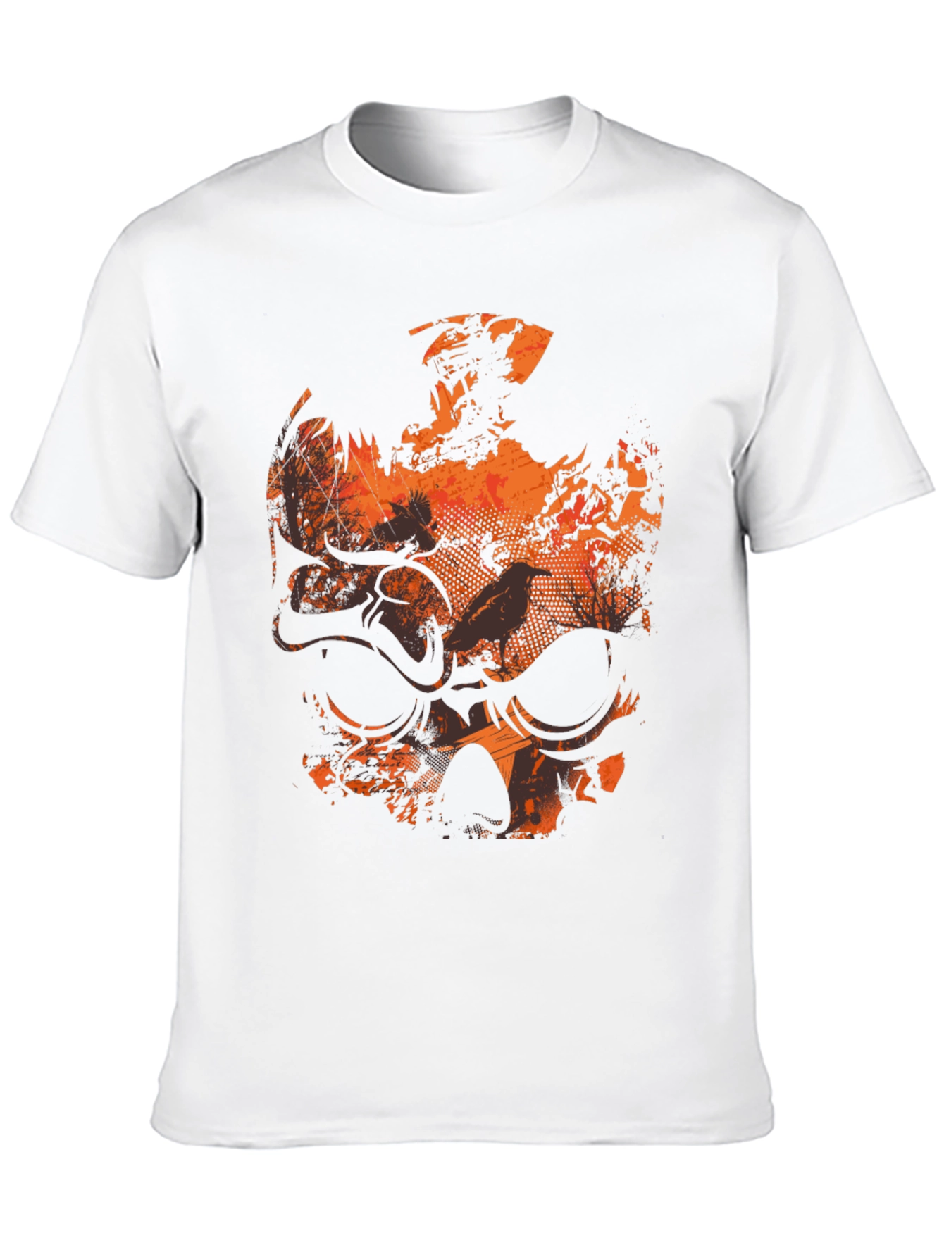 Skull & Crow Graphic Print Black T-Shirt