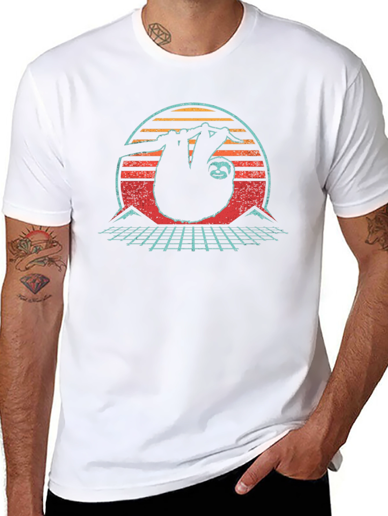 Retro Sloth T-Shirt - Chill Vibes Only