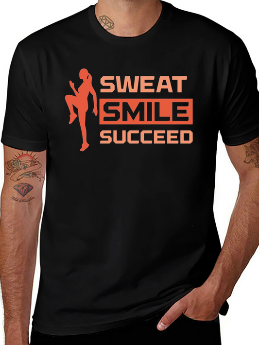 Sweat Smile Succeed Graphic Tee - Black