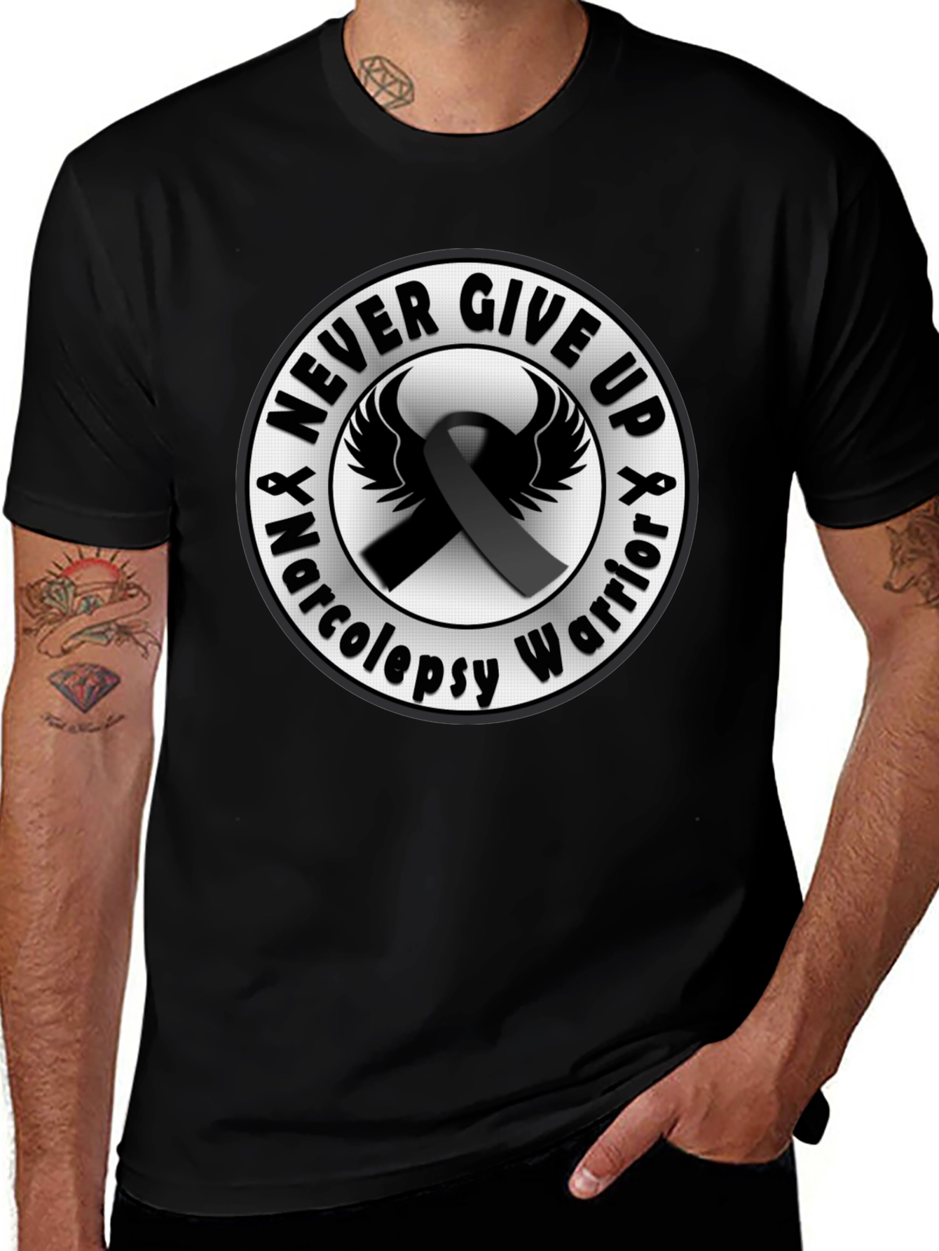 Narcolepsy Warrior Black T-Shirt