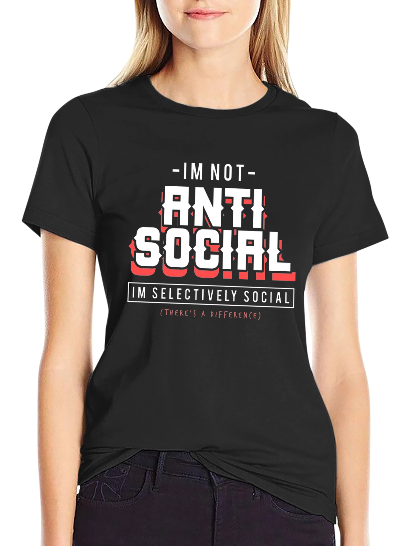Anti Social Graphic Tee - Selectively Social Statement T-Shirt