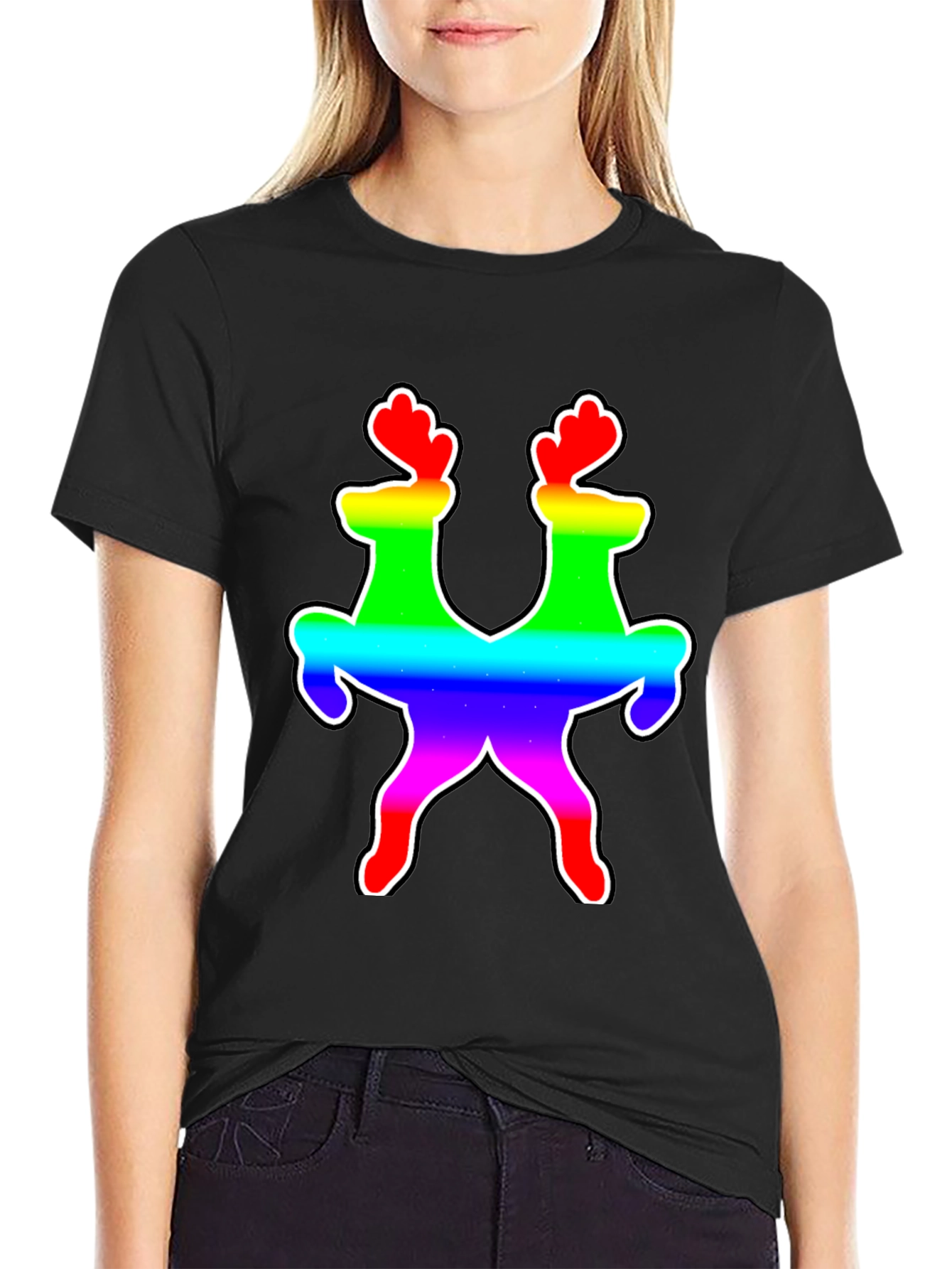 Rainbow Reindeer Graphic Tee
