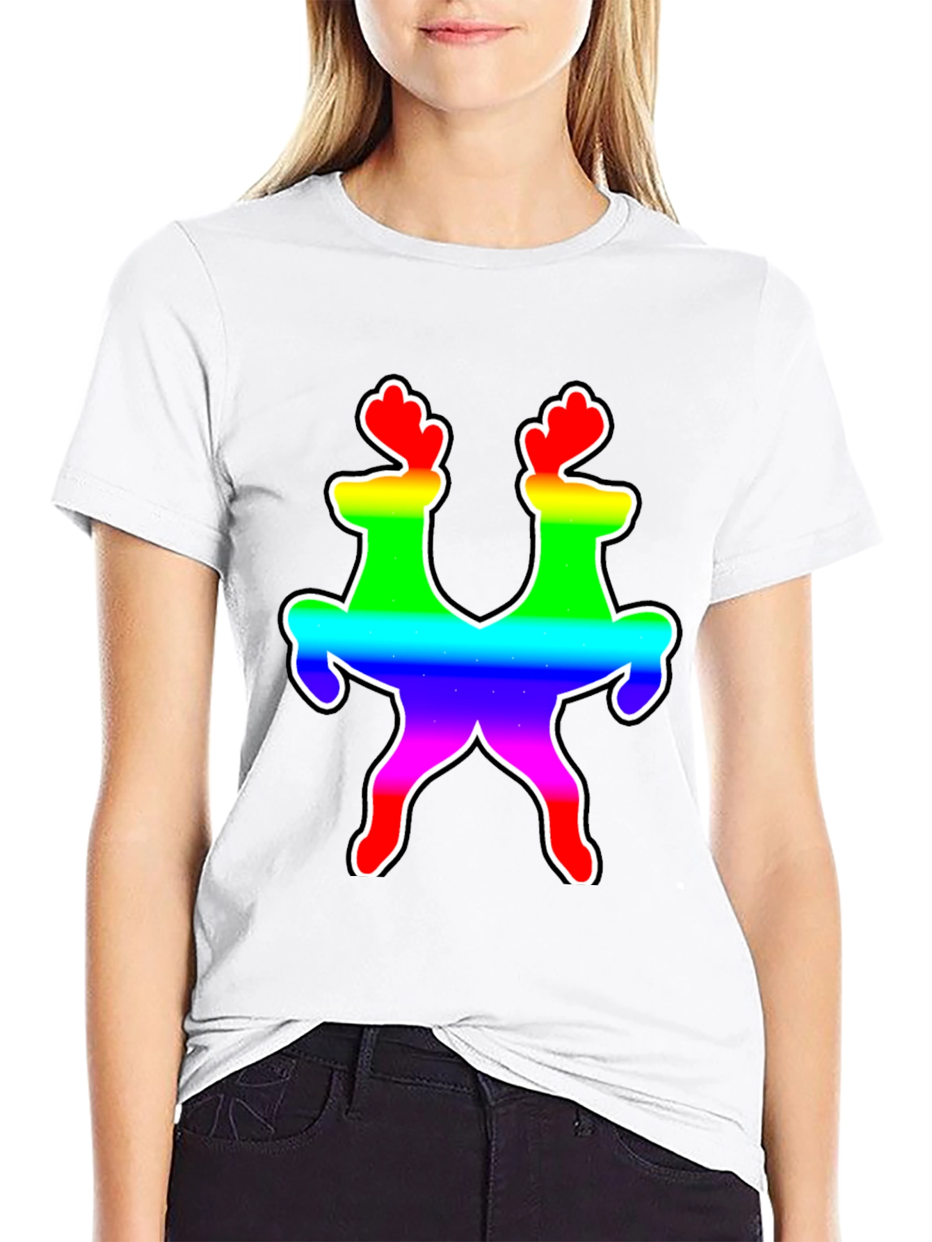 Rainbow Reindeer Graphic Tee