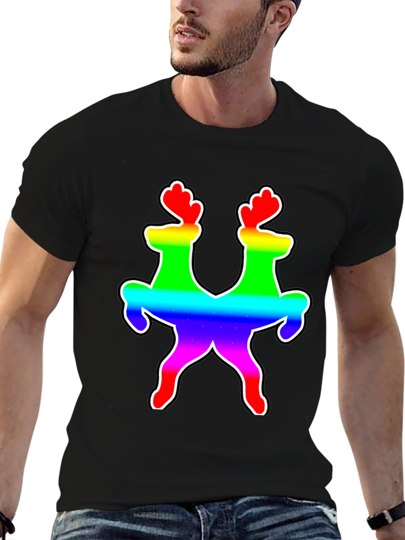 Rainbow Reindeer Graphic Tee
