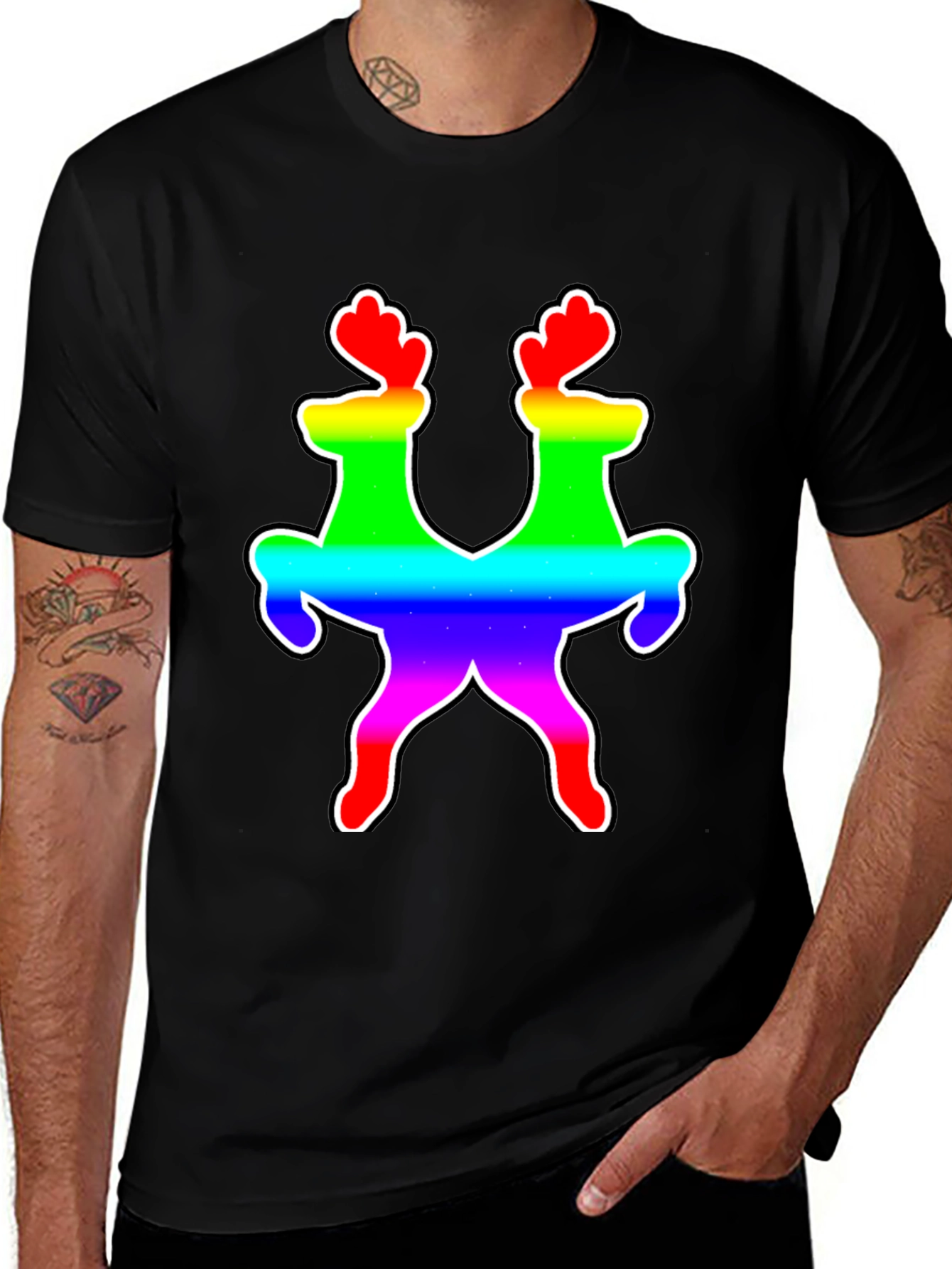 Rainbow Reindeer Graphic Tee