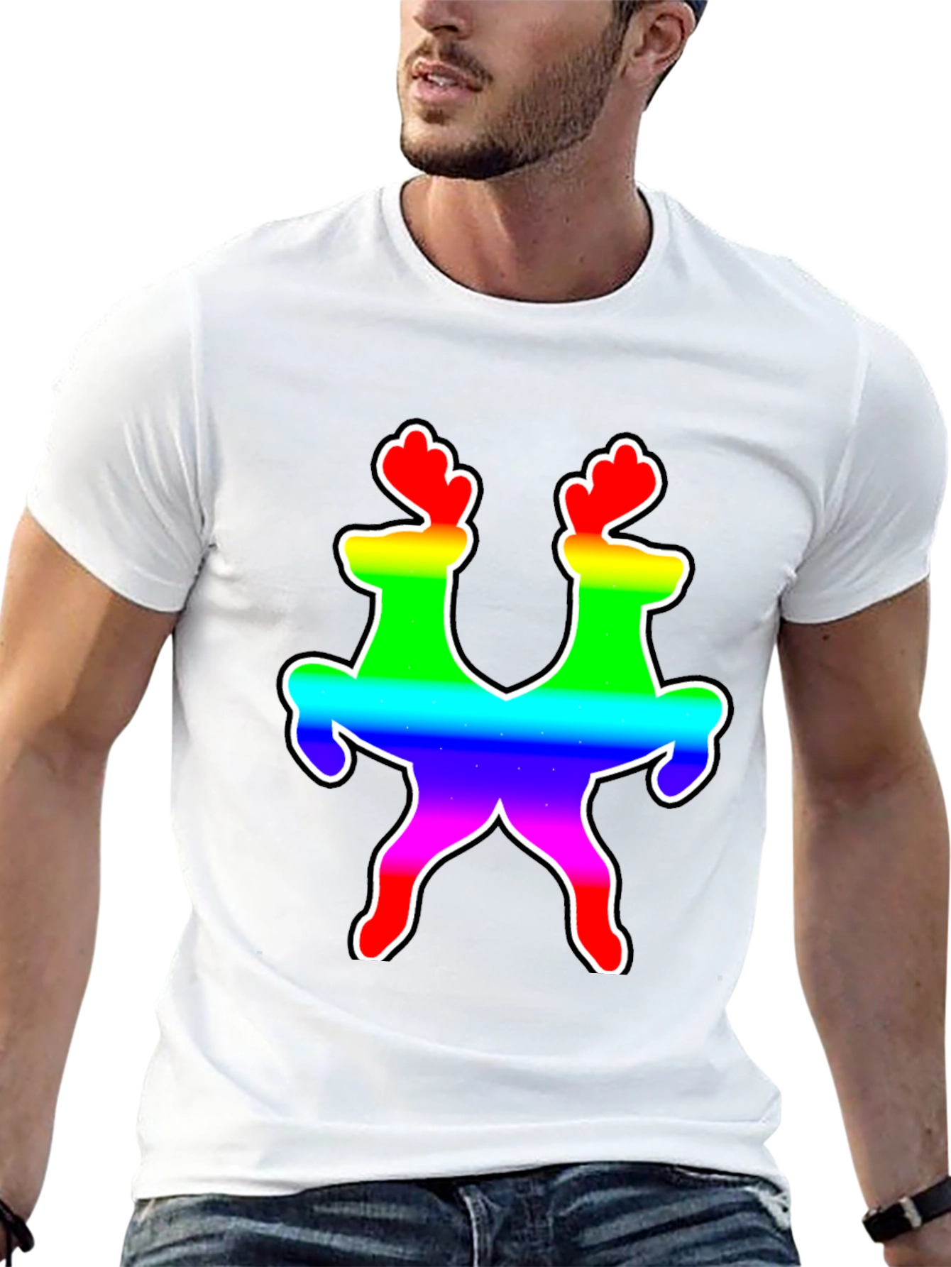 Rainbow Reindeer Graphic Tee