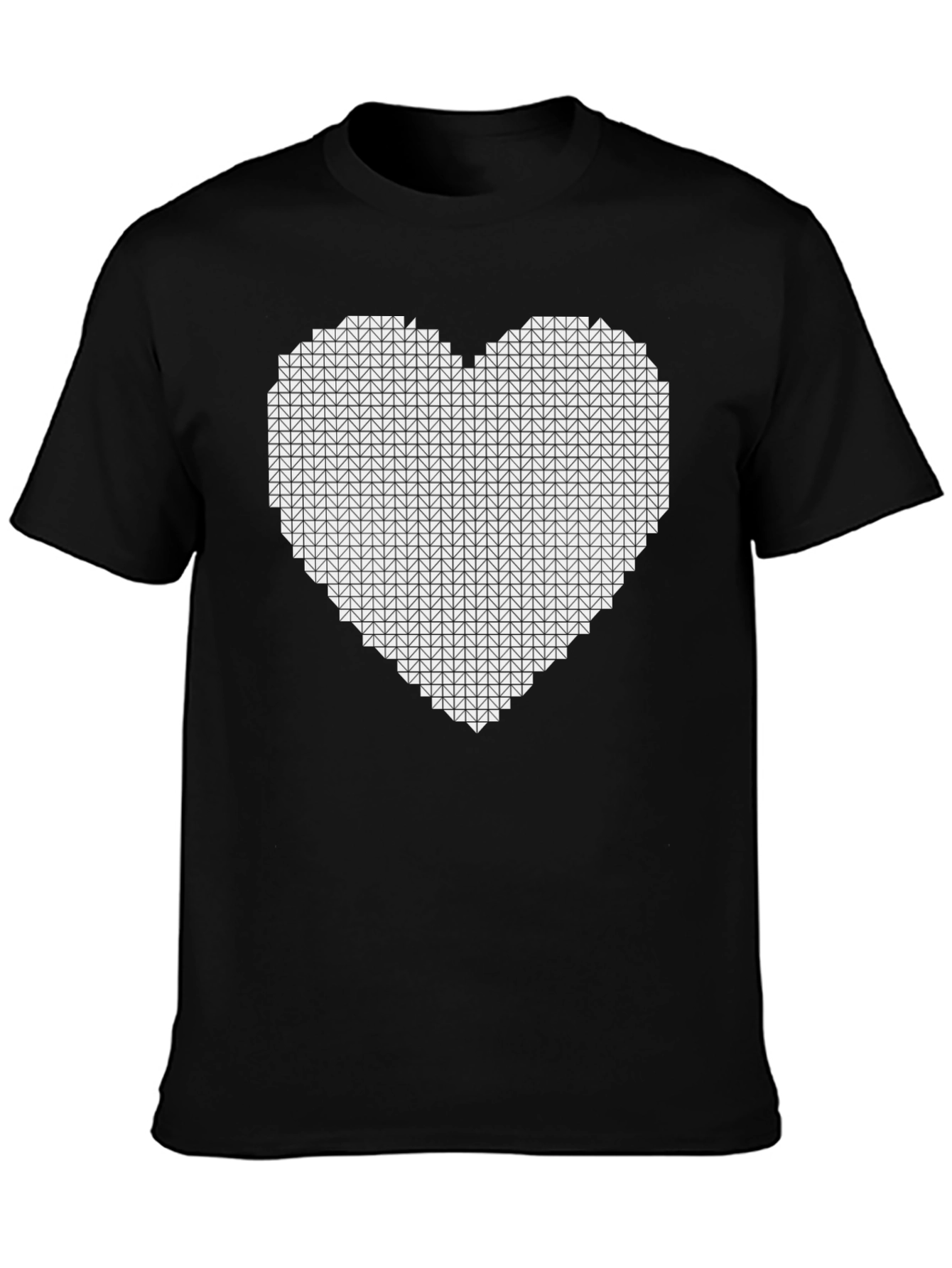 Pixel Heart Graphic Black T-Shirt