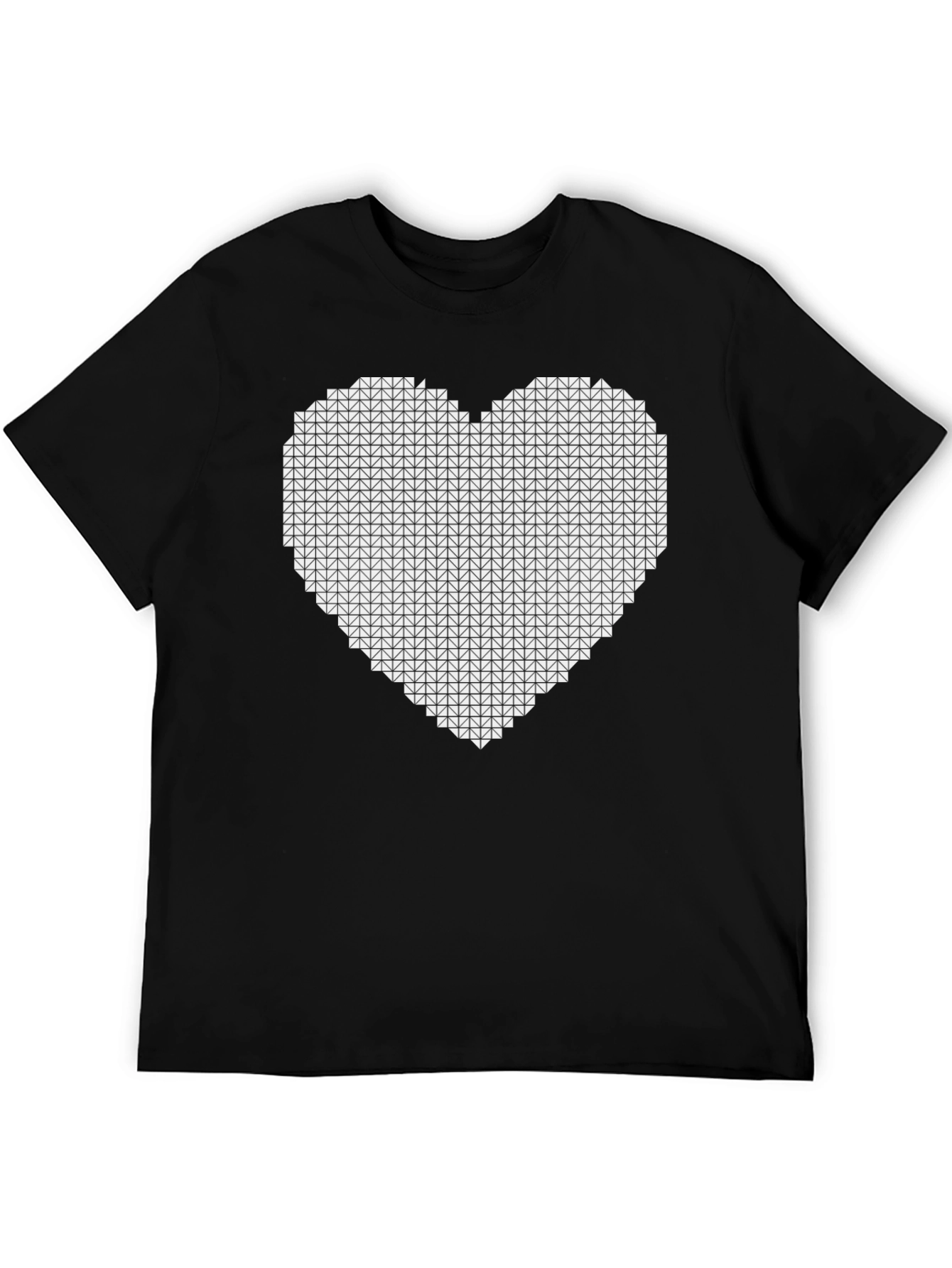 Pixel Heart Graphic Black T-Shirt