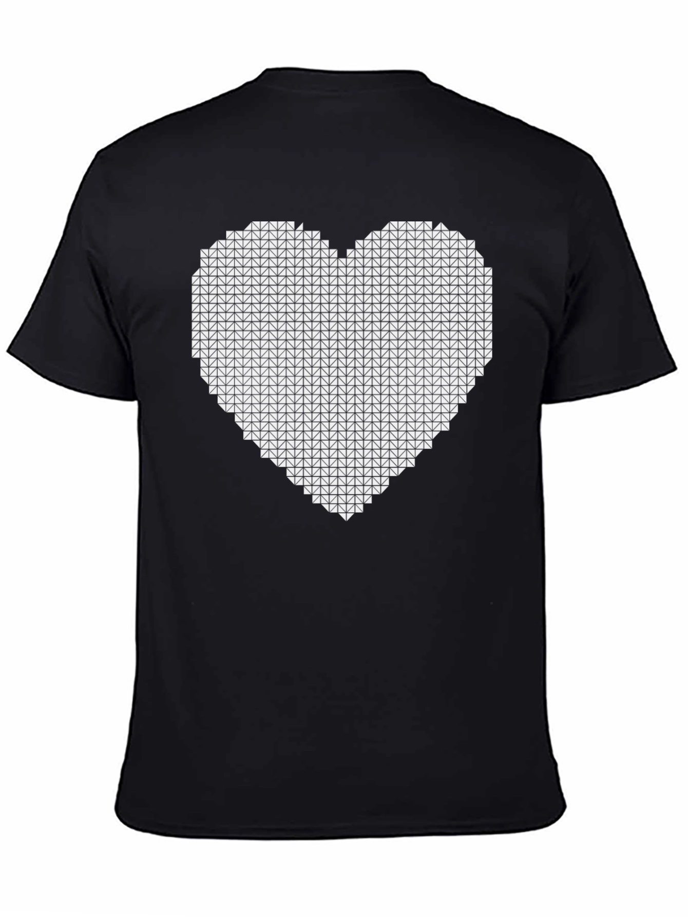 Pixel Heart Graphic Black T-Shirt