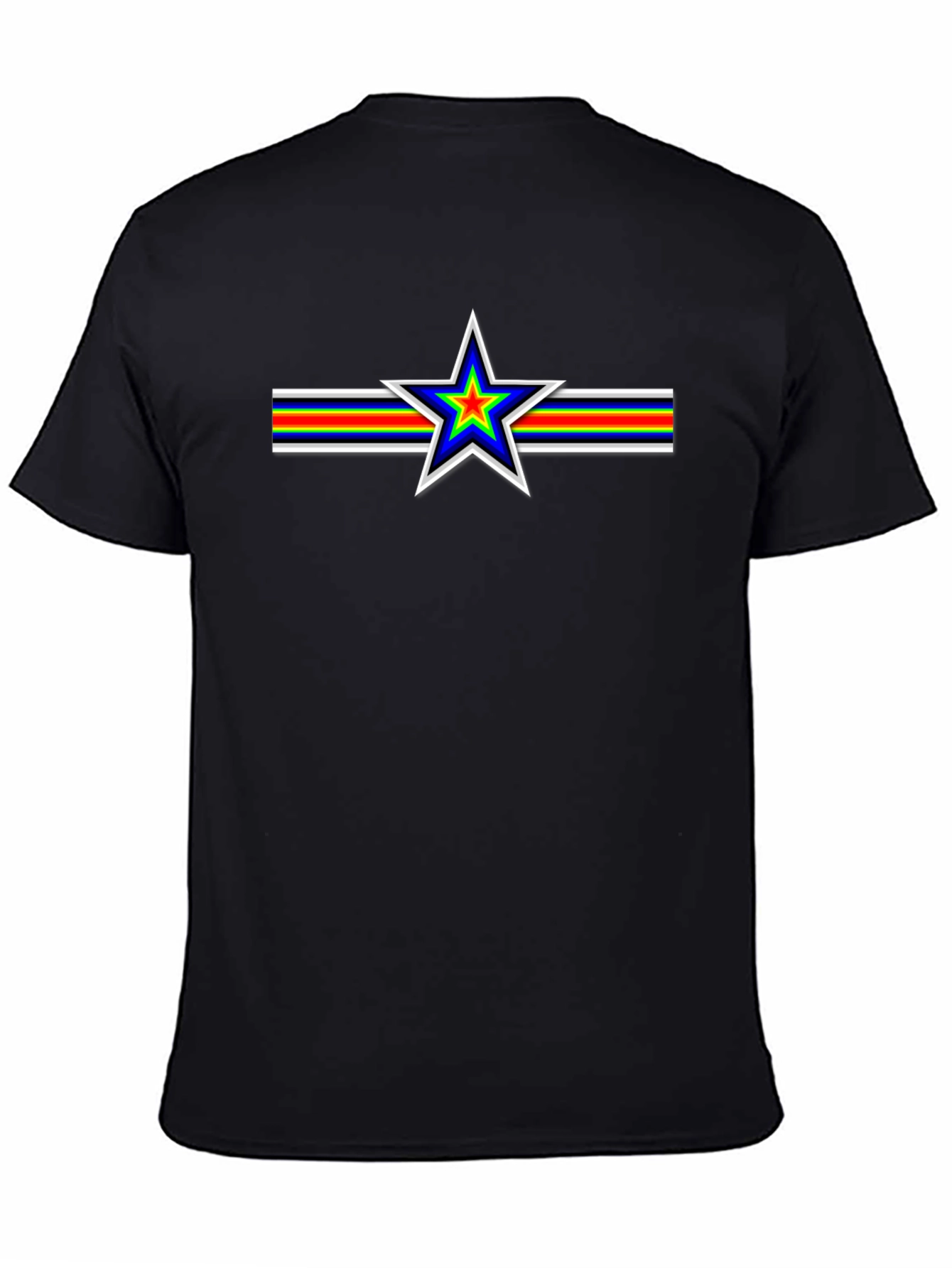 Retro Star Stripes Graphic Tee - Black