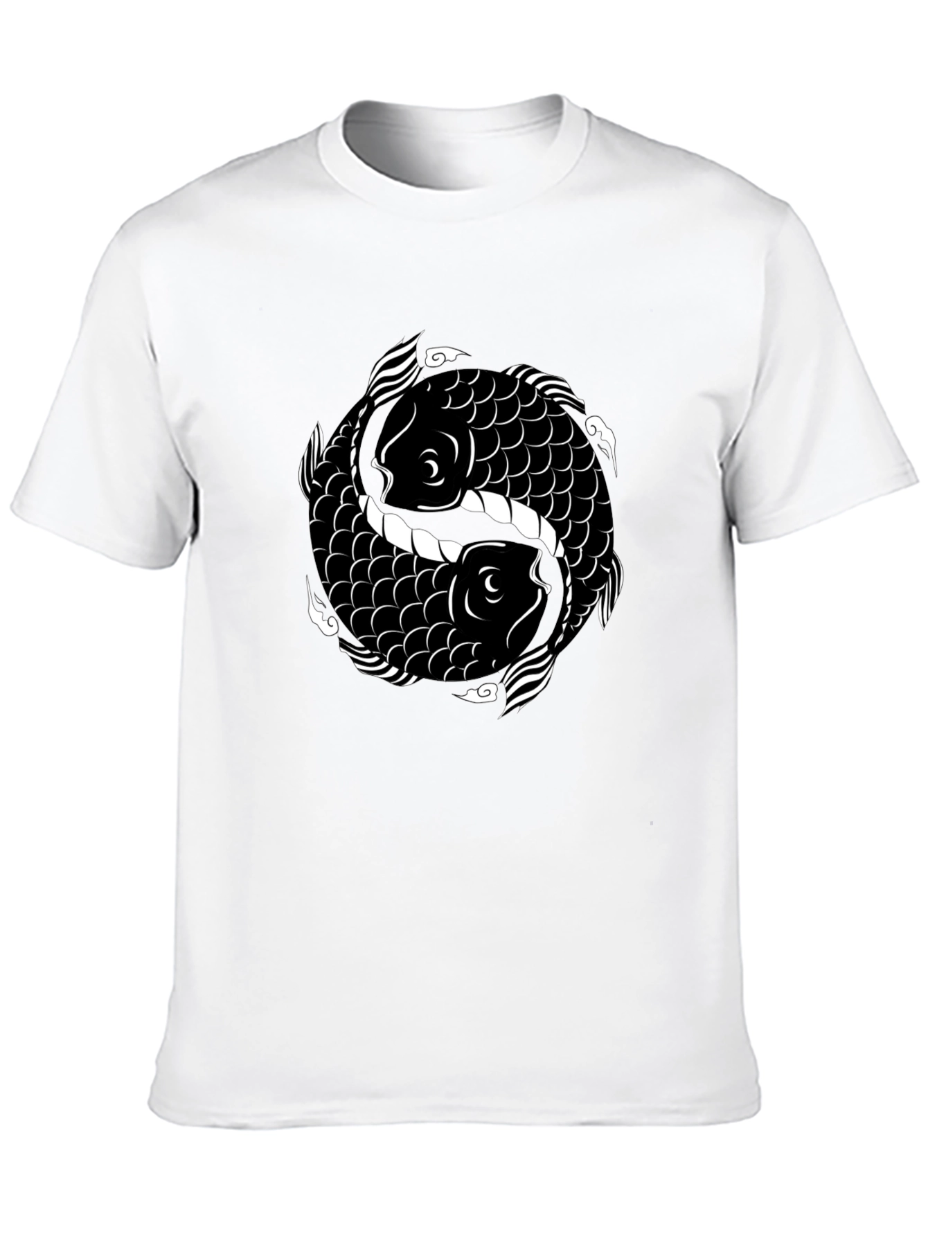 Yin Yang Koi Fish Graphic Tee - Black